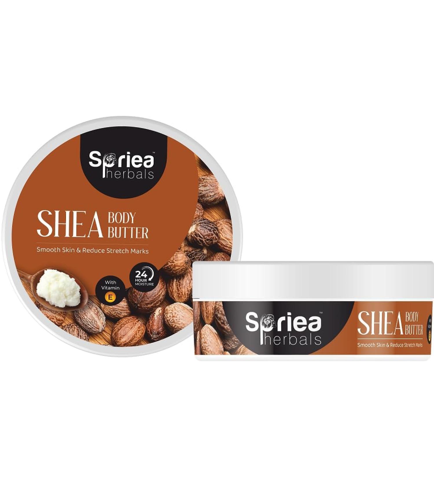 Natural Shea Body Butter Cream with Vitamin E - Deep Nourishment & Moisturization | Reduces Stretch Marks & Softens Dry Skin | Pack of 2 (200g each - Buy Online on GoSupps.com