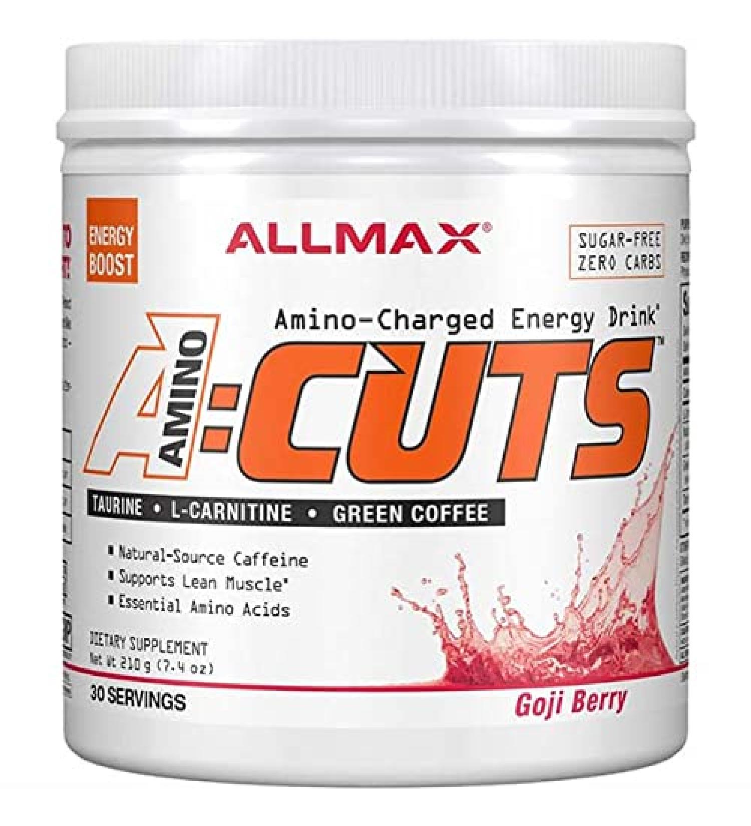 ALLMAX ACUTS Amino Energy Drink - Goji Berry Flavor (7.4 oz) | Boost Energy & Focus - Buy Online on GoSupps.com