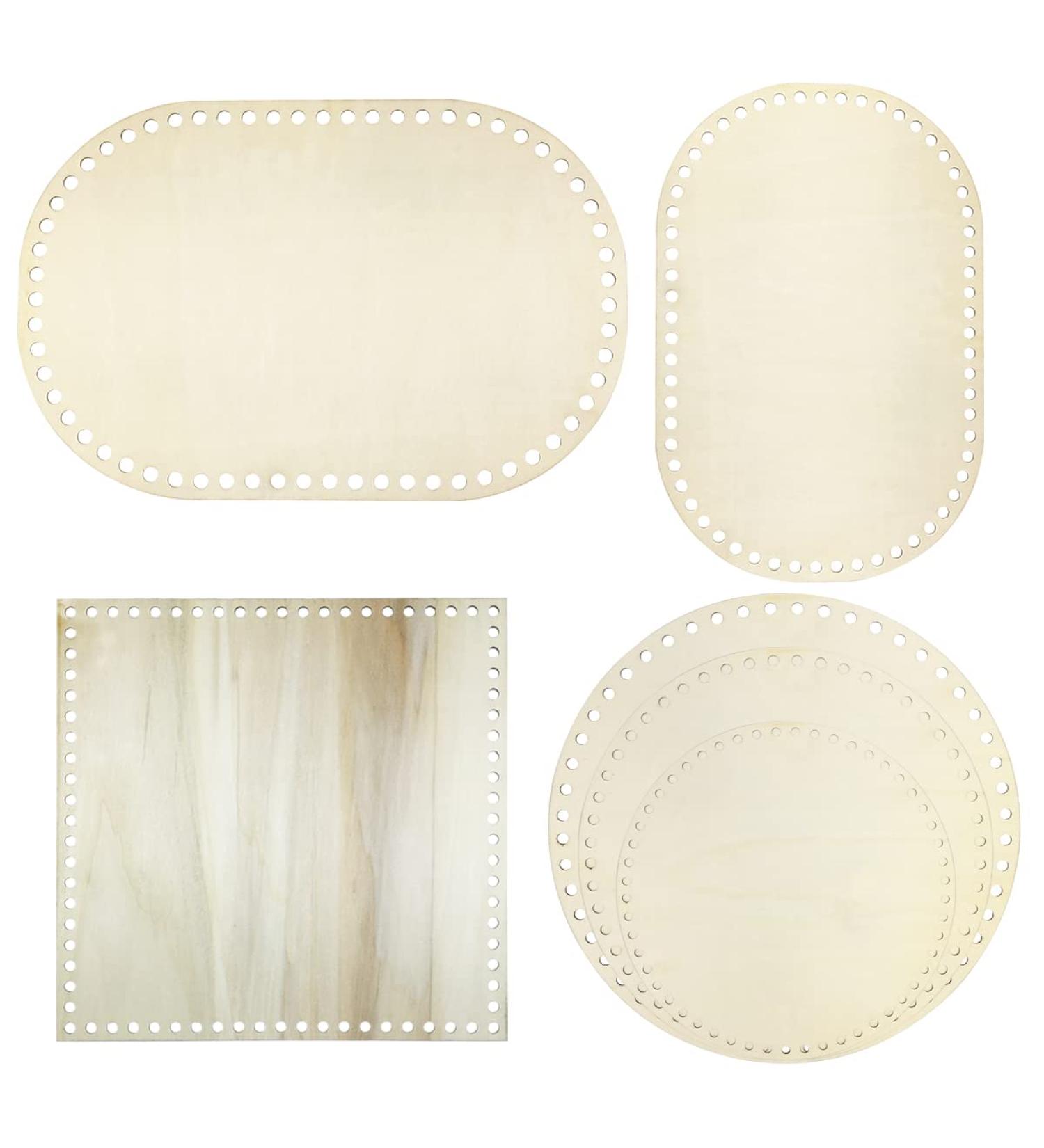 6 Pieces Wooden Crochet Bag Bottoms - Oval, Round, Shaped Bases for DIY Basket Weaving and Purse Making - Buy Online on GoSupps.com