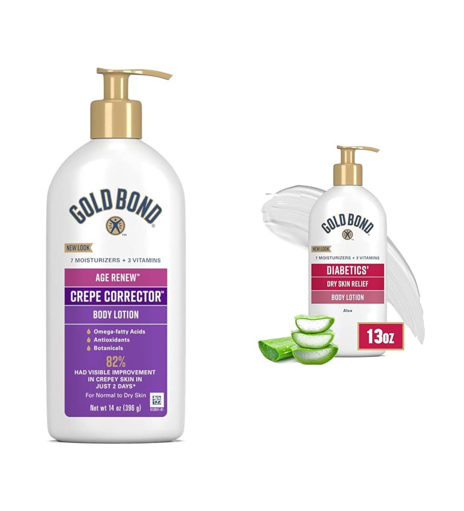 Gold Bond Crepe Corrector & Diabetics' Dry Skin Relief Lotions Bundle 14 oz. & 13 oz. - Buy Online on GoSupps.com