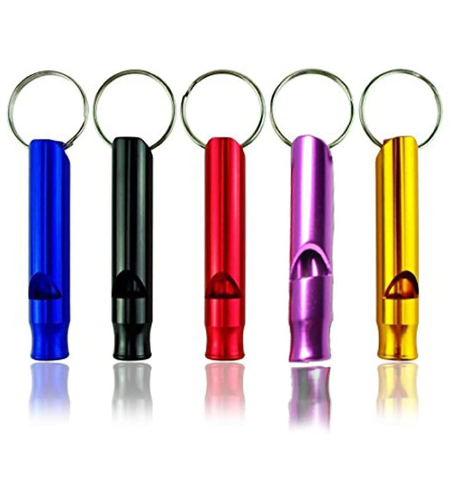 AMASAWA 5* Signal Pipe Mini Whistle Loud Emergency Survival Keychain Aluminum Safety Whistle (Random Colors) for Outdoor Adventures - Buy Online on GoSupps.com