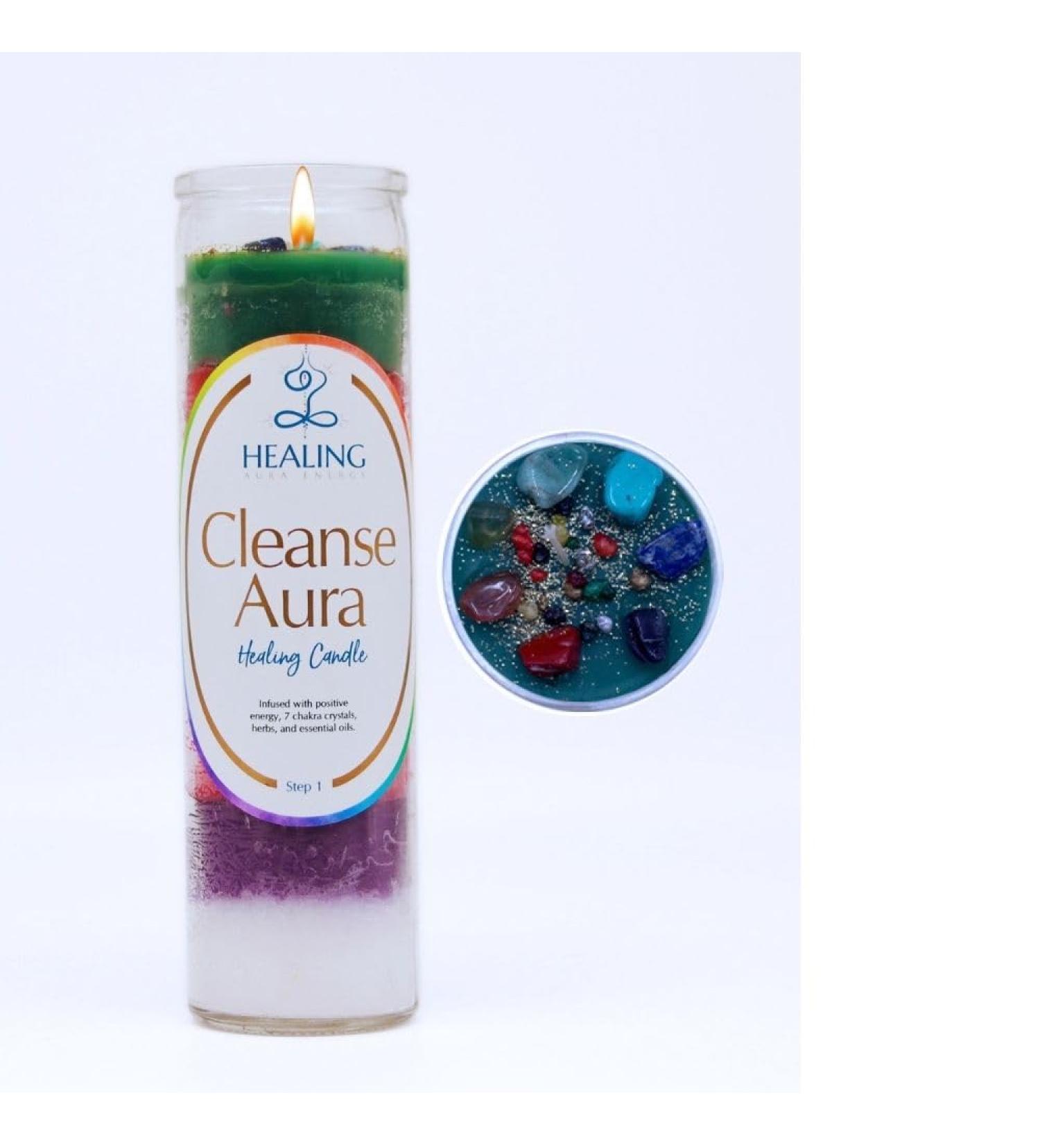 Scented Crystal Candle for Aura Cleansing & Protection | 11oz Non-Toxic Prayer Candles - International Shipping Available - Buy Online on GoSupps.com