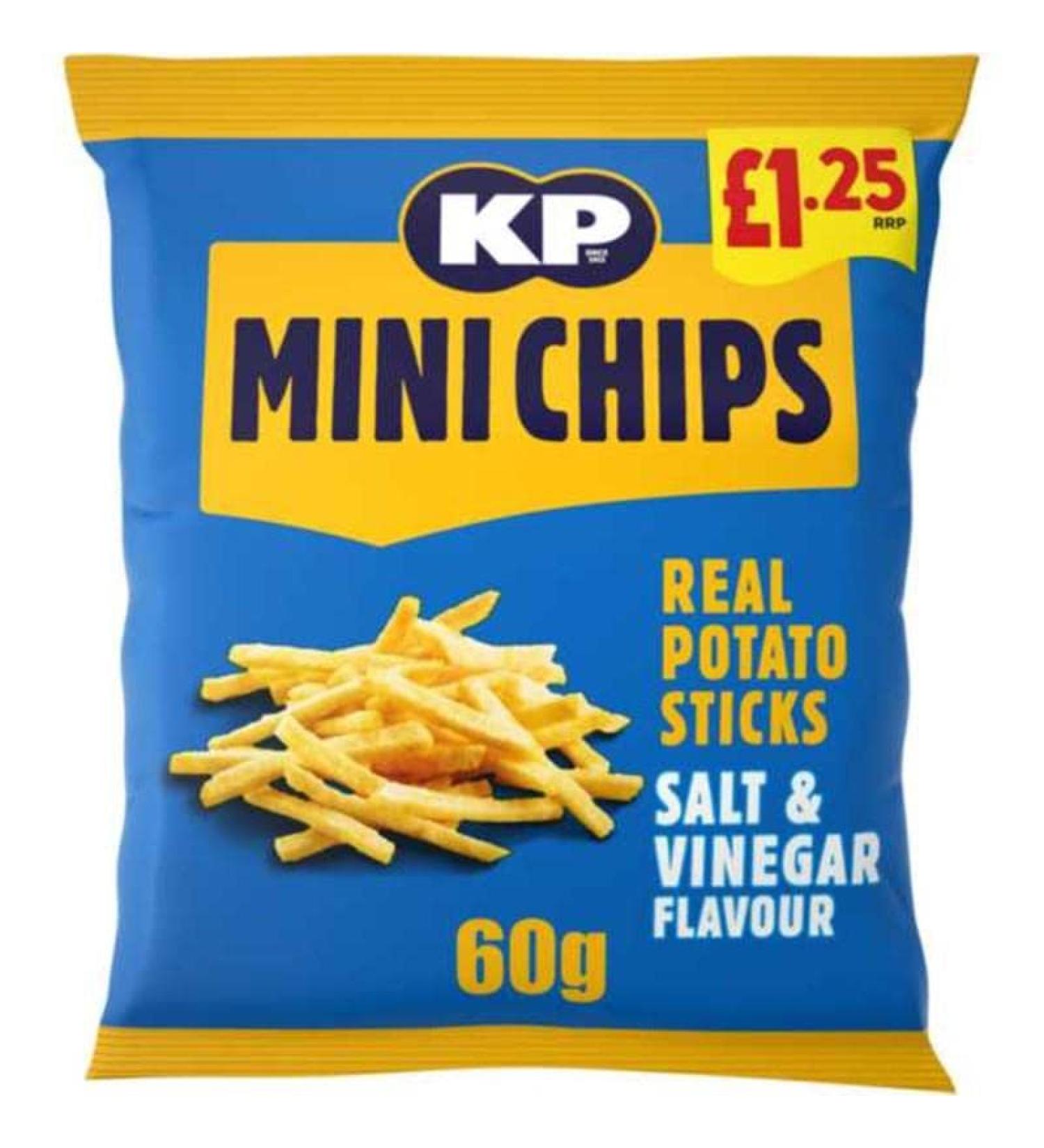 KP Salt & Vinegar Mini Chips 60g - Box of 20 (Price Marked)