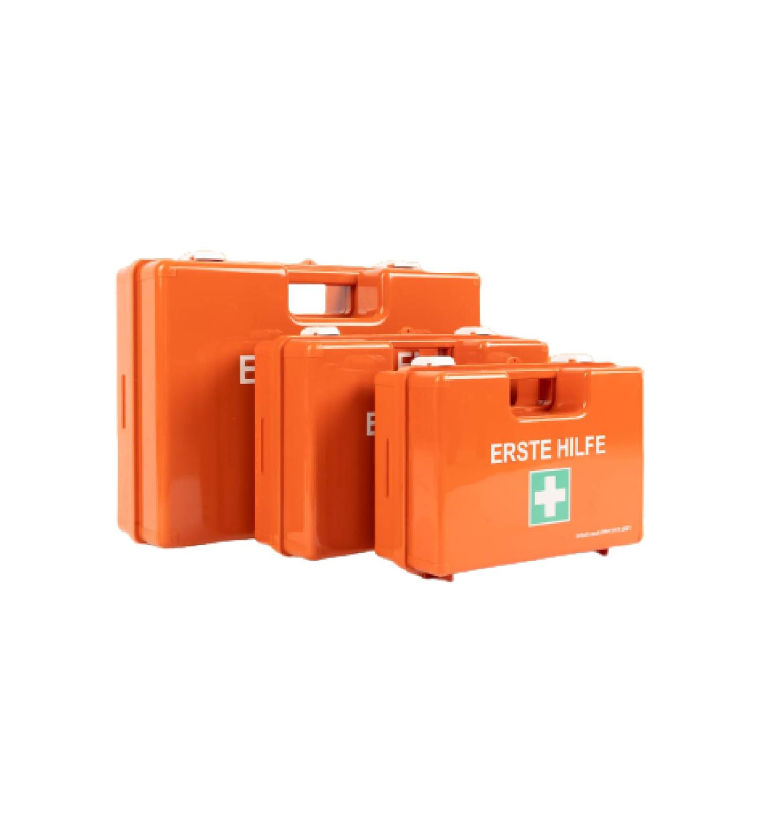 Karat Kleine First Aid Box DIN 13157 - Complete Emergency Kit for Offices Workshops & Home | Ideal for Up to 50 Employees | Wall Bracket Included (28x20x11.5 cm) - Buy Online on GoSupps.com