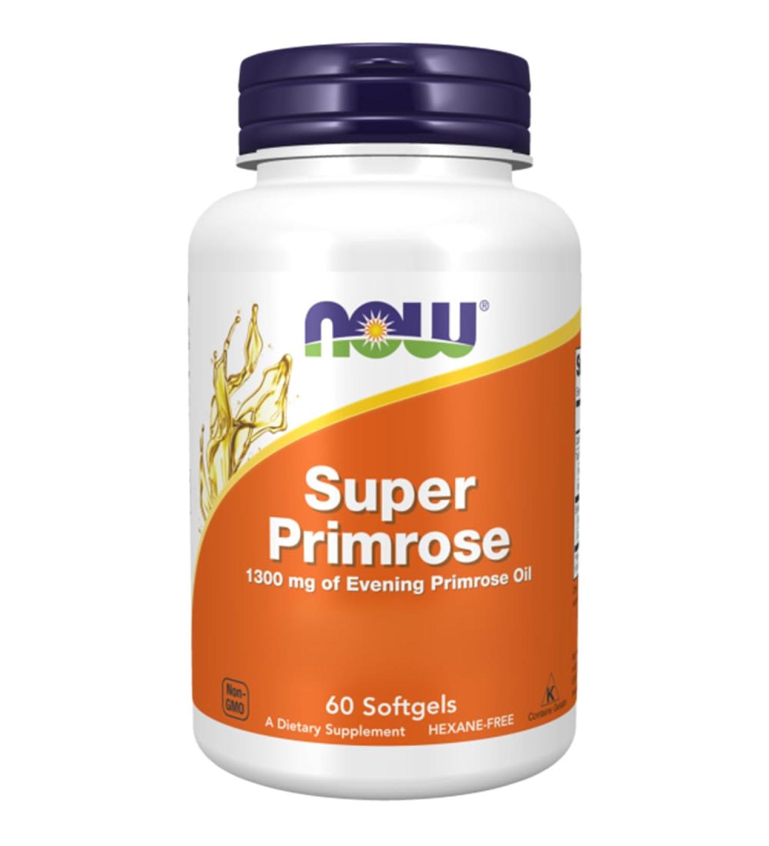 Now Foods Super Primrose 1300mg - 60 Softgels | Lab-Tested, Soy Free, Gluten Free, Non-GMO - Buy Online on GoSupps.com