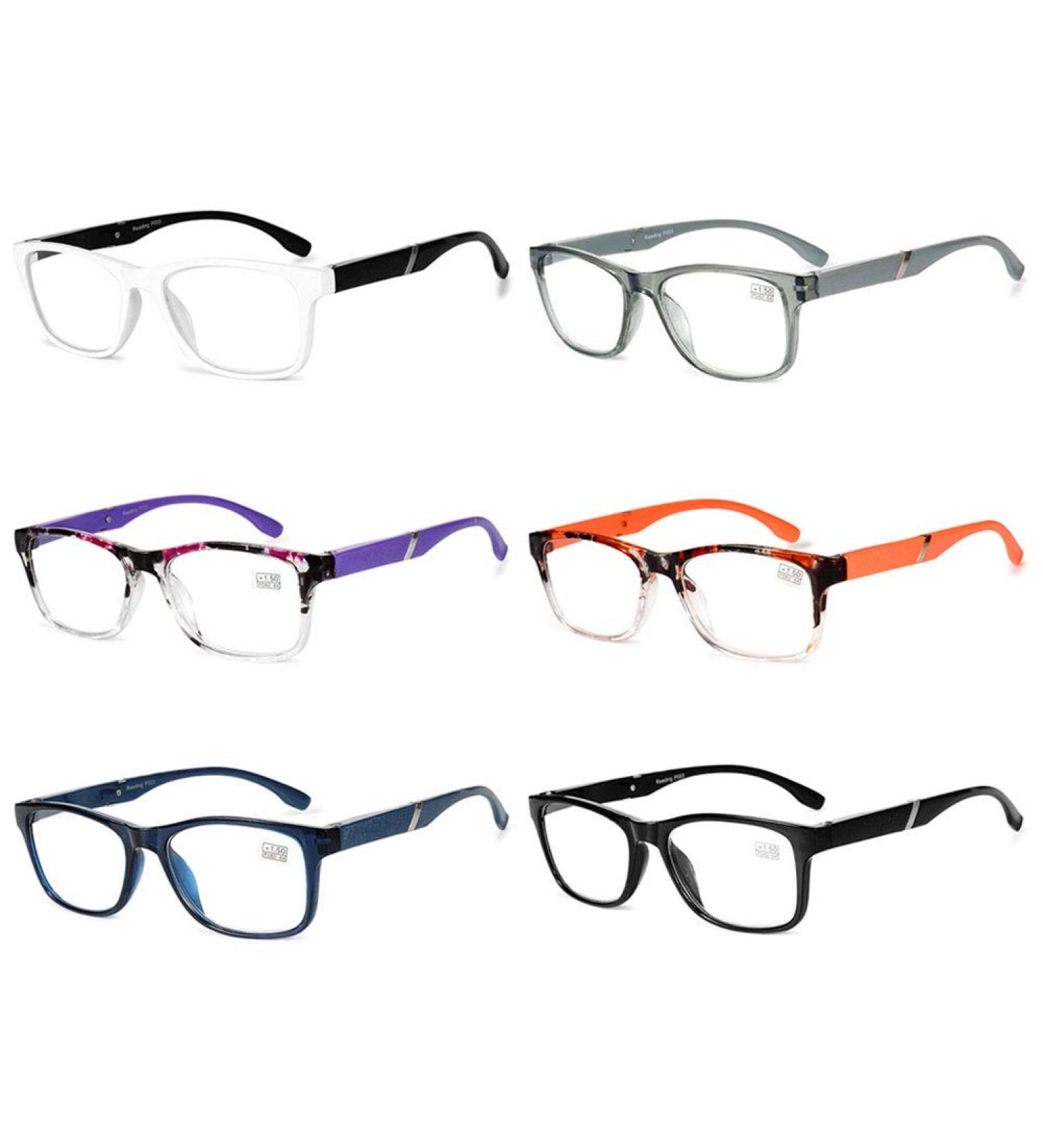 Vevesmundo 6-Piece Vintage Semi-Frame Reading Glasses Set for Men & Women | Spring Hinge Visual Aid | 3.5x Magnification - Buy Online on GoSupps.com