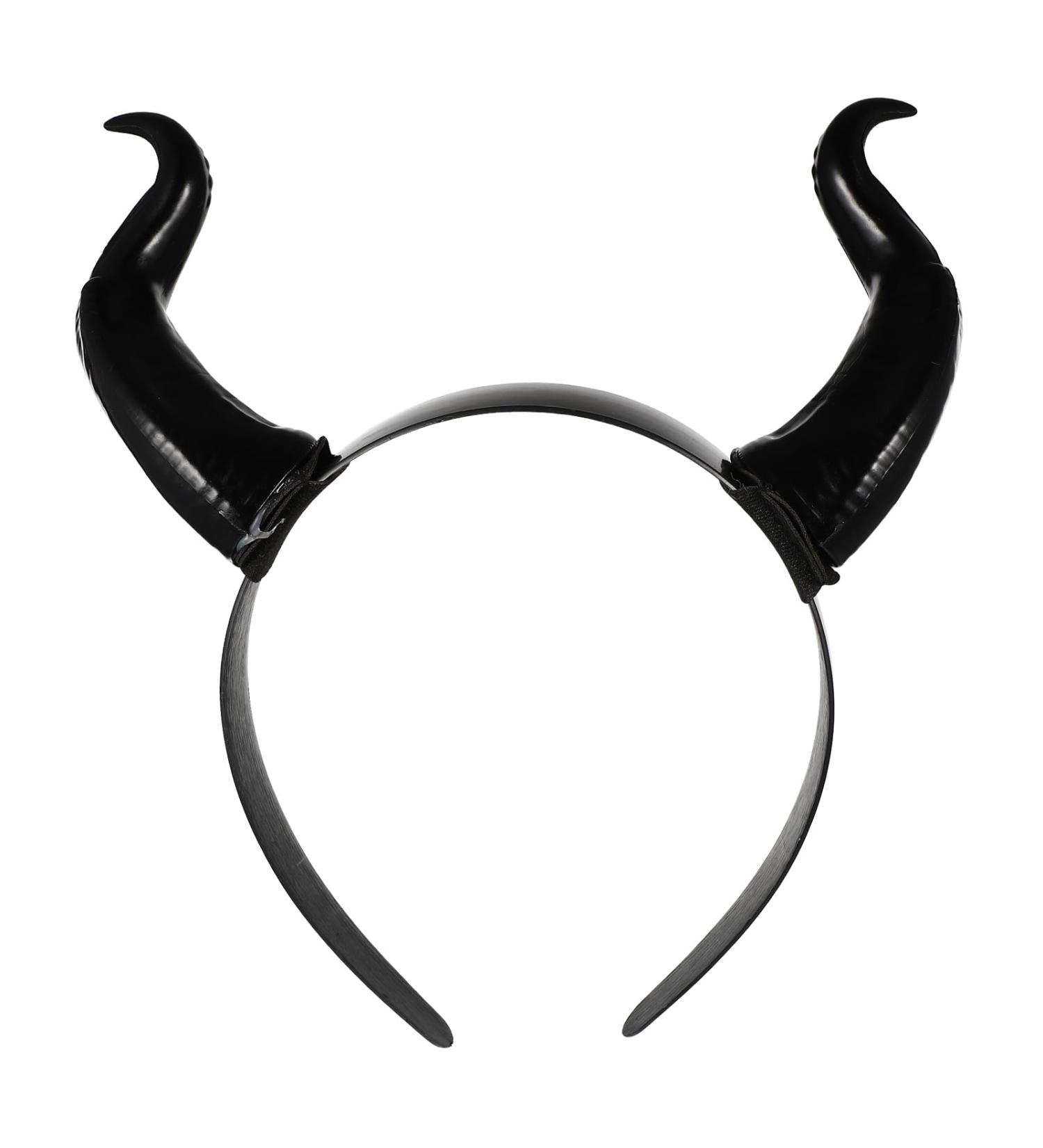 Healvian Horn Headband Black Devil Horn Hair Hoop Halloween Hair Accessories Ox Horn Hair Loop Hair Clip Halloween Party Cosplay Ram Horns Hair Accessories - Buy Online on GoSupps.com