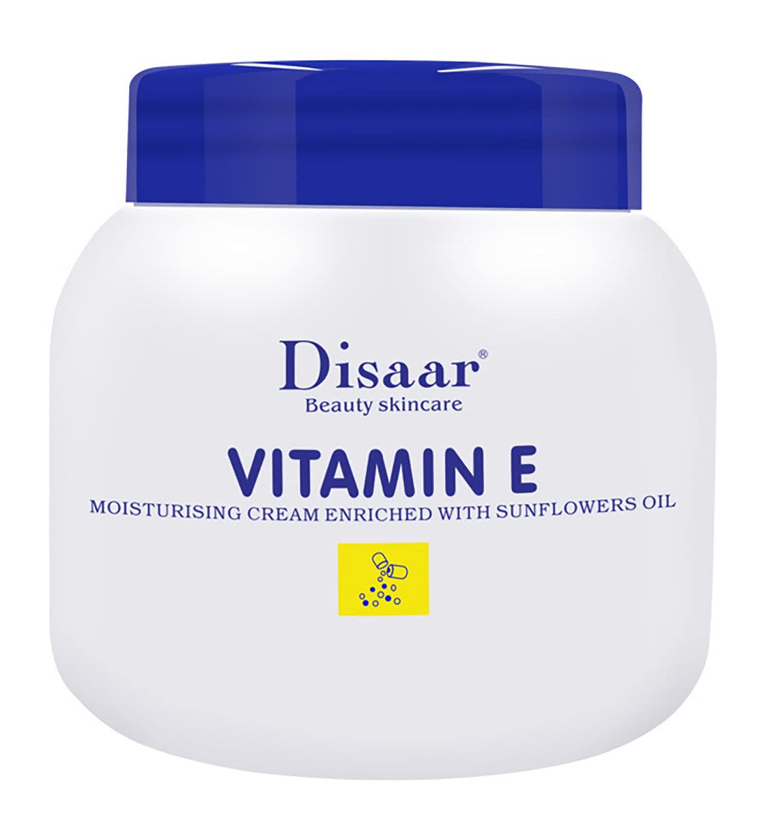 DISAAR Beauty Vitamin E Moisturizing Repair Cream Sunflowers Oil Smooth Soften Hydrates 250ml/8.45fl.oz - Buy Online on GoSupps.com
