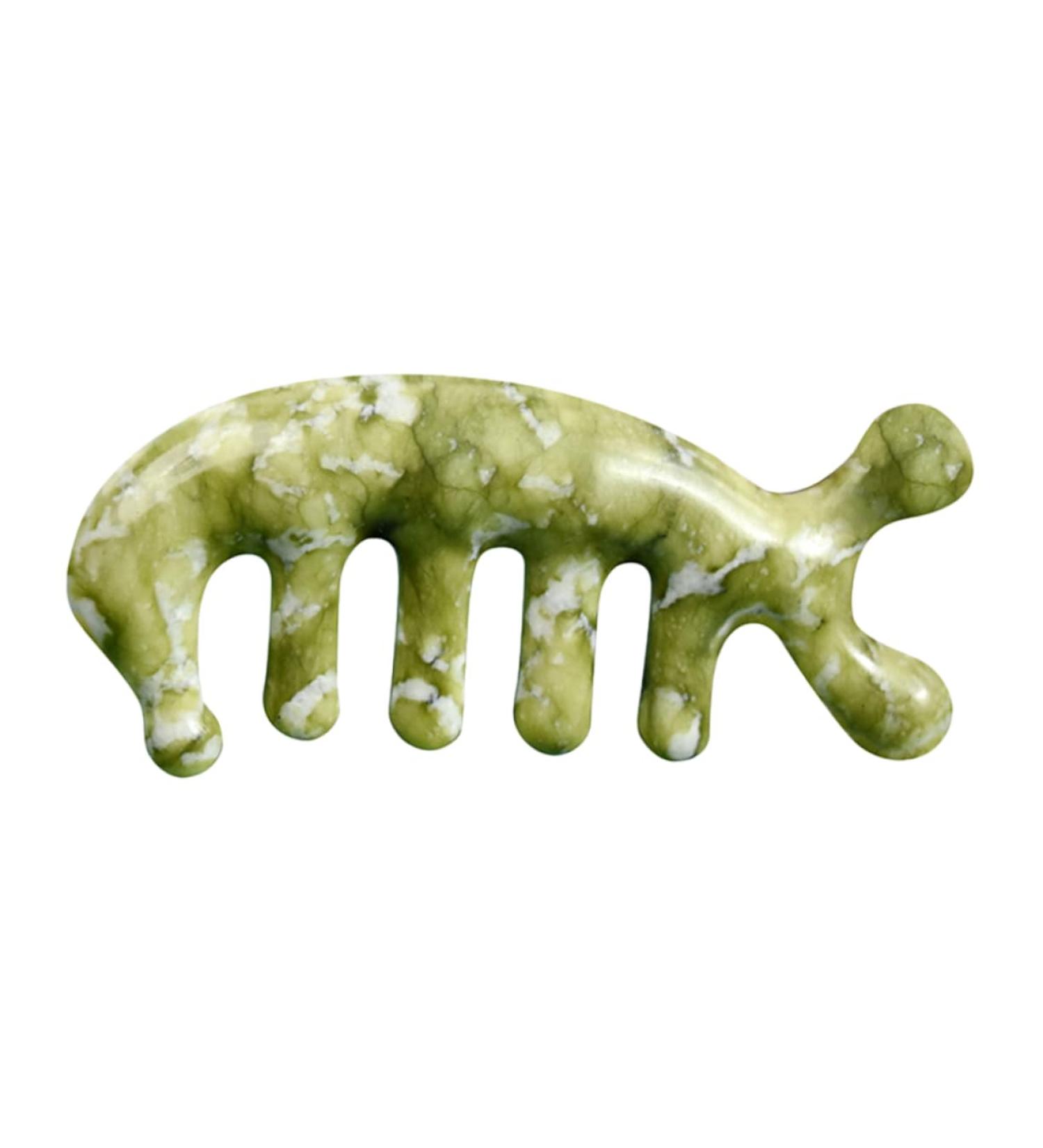Moluckfu Jade Massage Comb | Premium Body & Scalp Massager | Handcrafted Jade Massage Device for Relaxation - Buy Online on GoSupps.com
