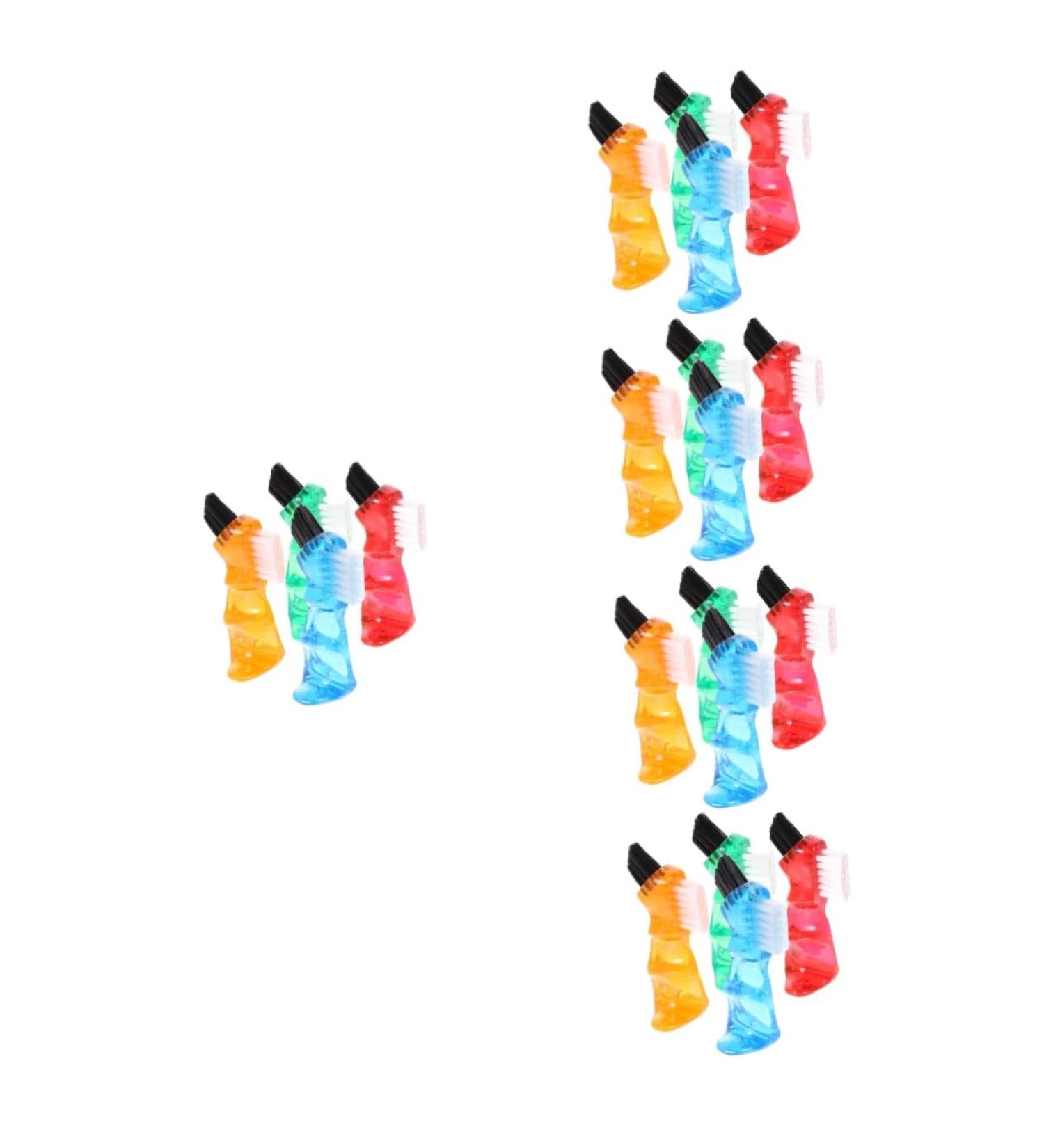 Minkissy 20 Soft Prosthesis Brushes - Double-Sided Mini Toothbrush Set (5 Colors) for Effective Denture Care - Buy Online on GoSupps.com