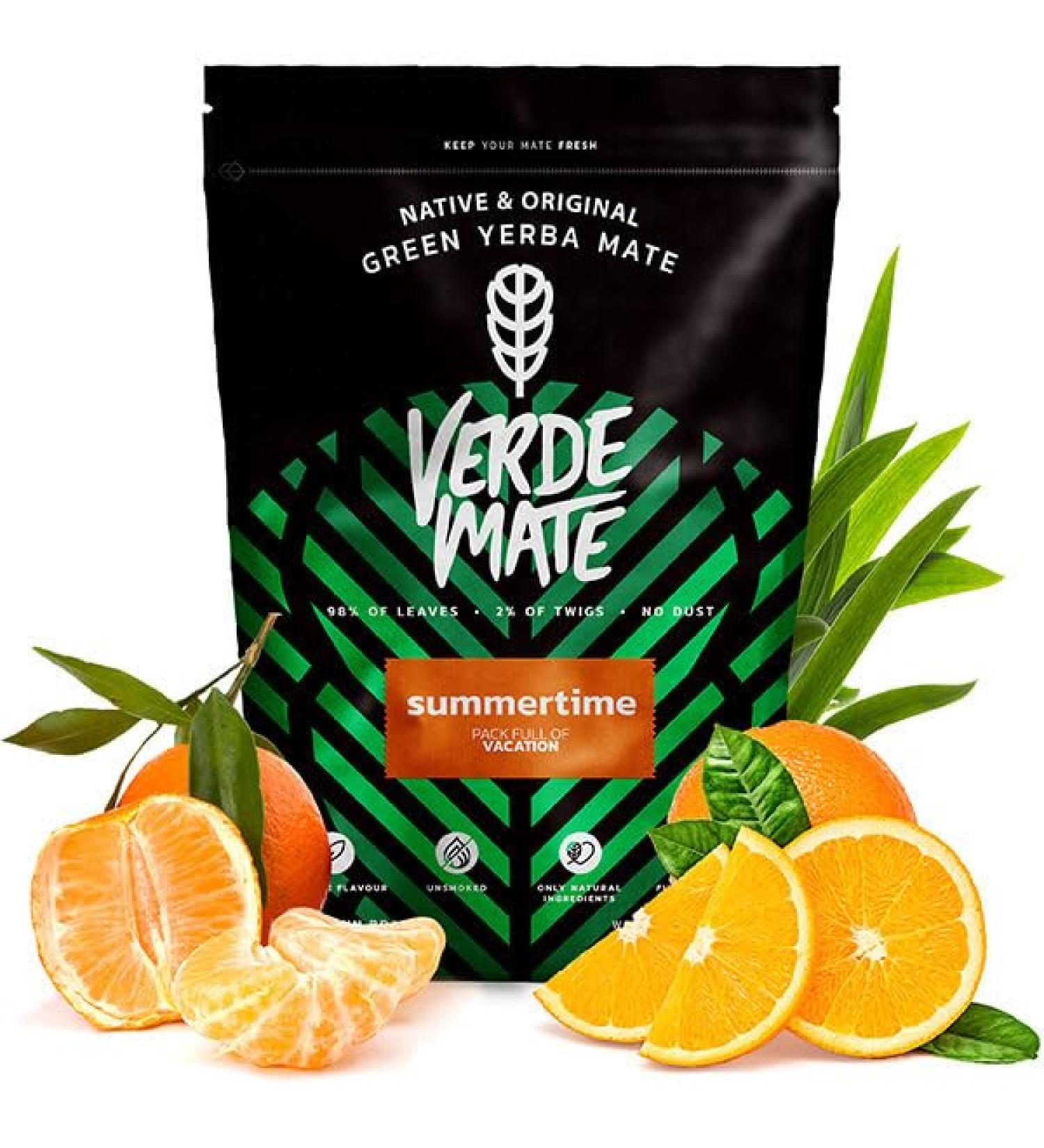 Verde Mate Green Summertime 500 g | Limited Flavor Variation | 100% Natural Ingredients | Brazilian Yerba Mate Tea | High Caffeine Content | Perfect for Beginners - Buy Online on GoSupps.com