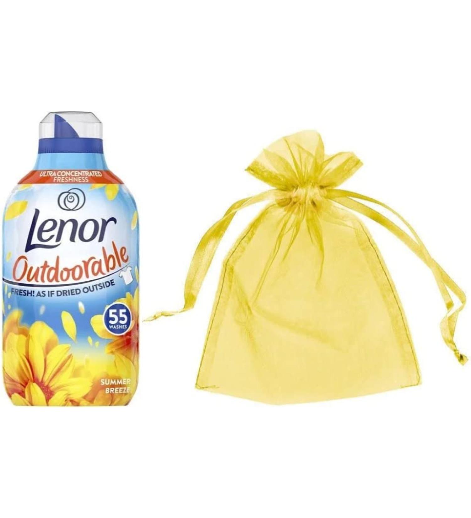 Fairy & Lenor Outdoorable Fabric Conditioner Ultra Concentrated Freshness 55Washes 770ml + Our Gift for You: Organza Bag Size: 9x7x0.1cm - Choose 1 Fragrance (Summer Breeze Scent)