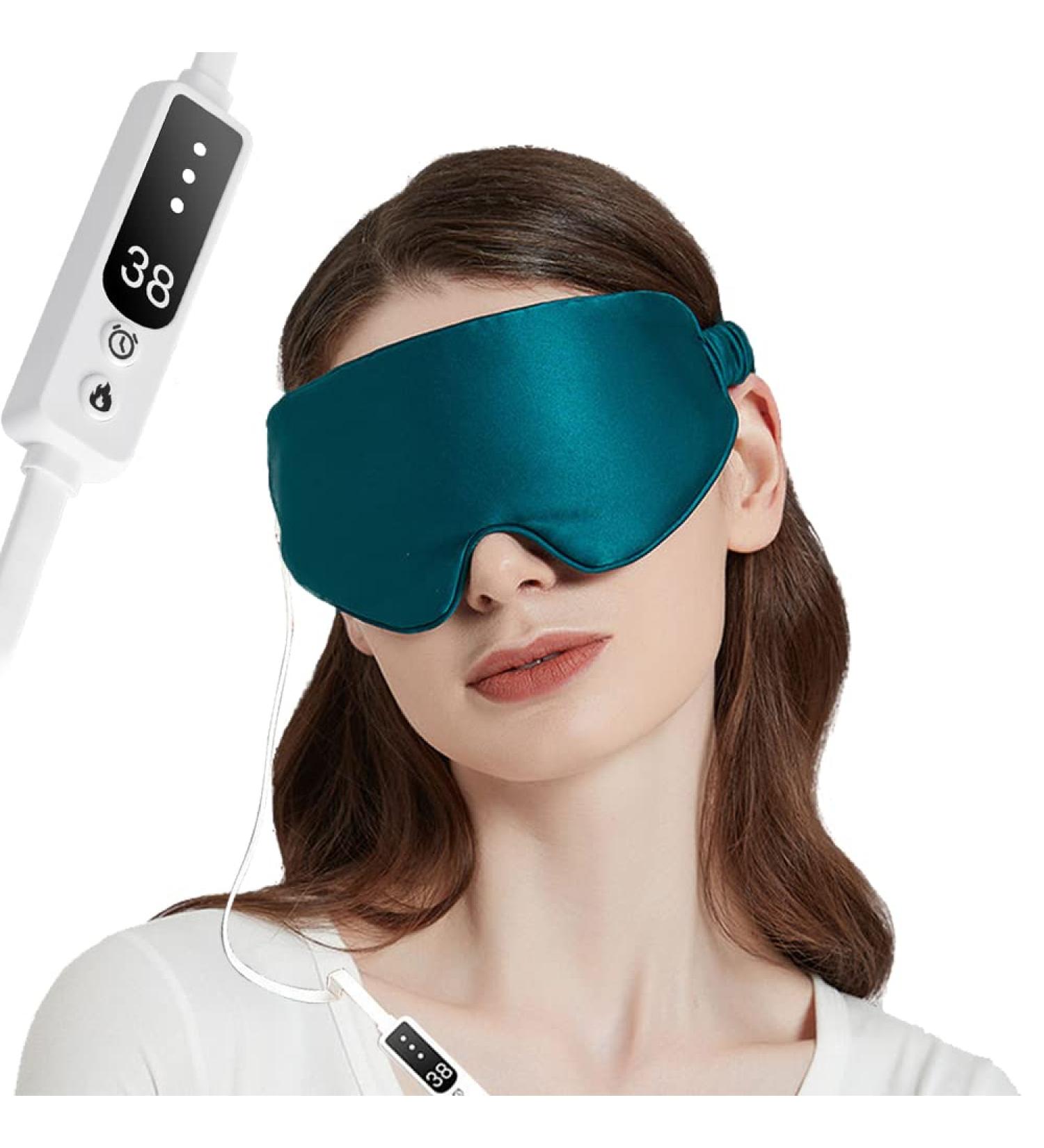 Heated Eye Mask - USB Electric Eye Heating Pad with Temperature & Timer Control | Warm Compression for Dry Eye, Dark Circles, MGD, Puffy Eyes - Sleep Aid and Therapeutic Treatment - Buy Online on GoSupps.com