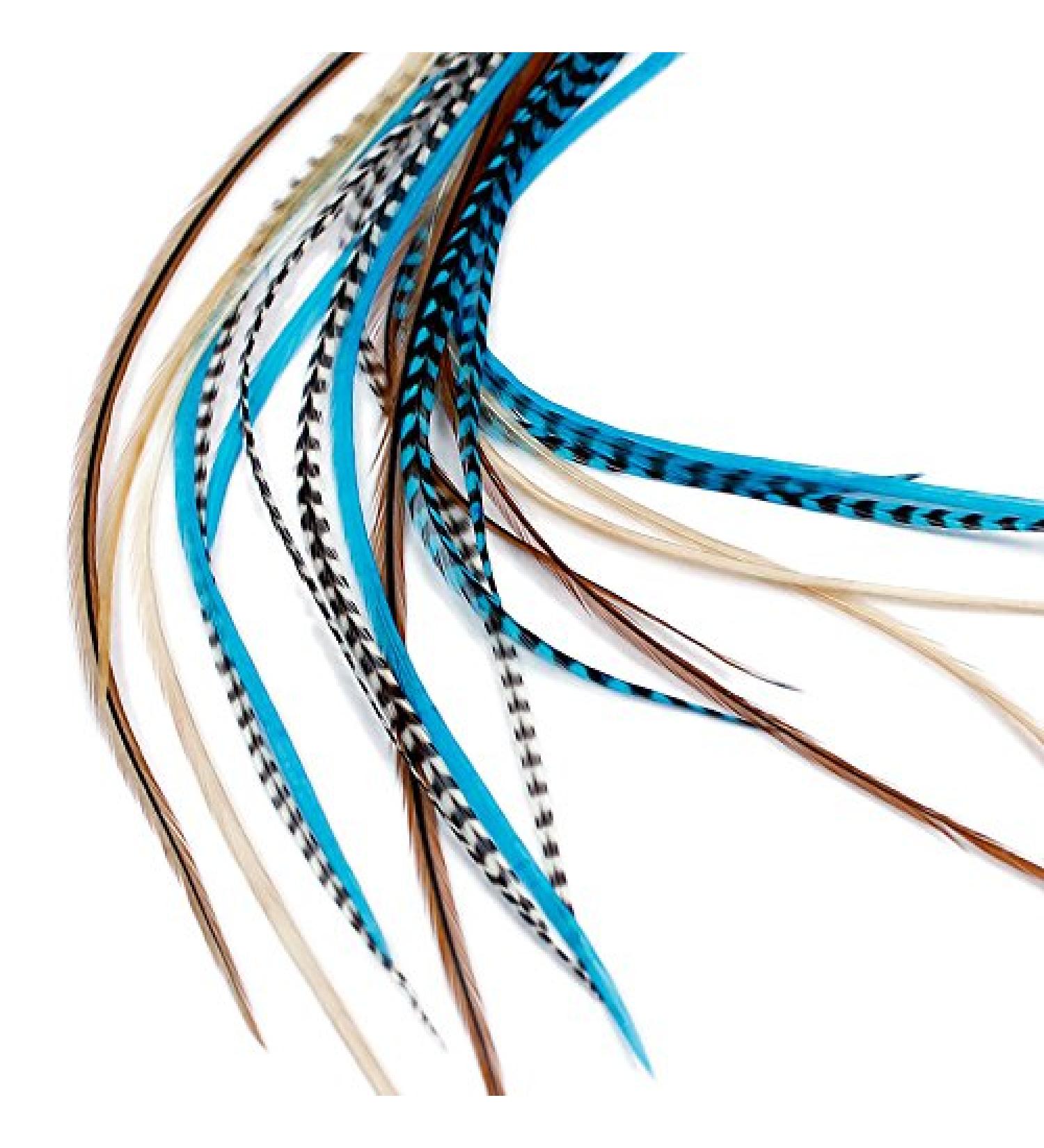 Real Aqua Naturals Feather Hair Extensions - Set of 3 Feathers - Buy Online on GoSupps.com