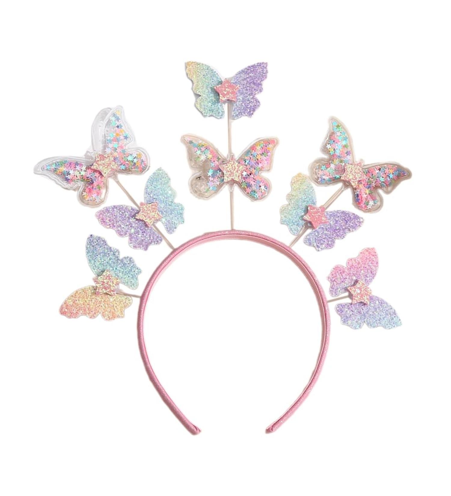TQUXNGA Glittering Powder Headband Aesthetic Butterfly Hairhoop Festival Headdress Girls Party Headwear Valentines Hairpiece - Buy Online on GoSupps.com