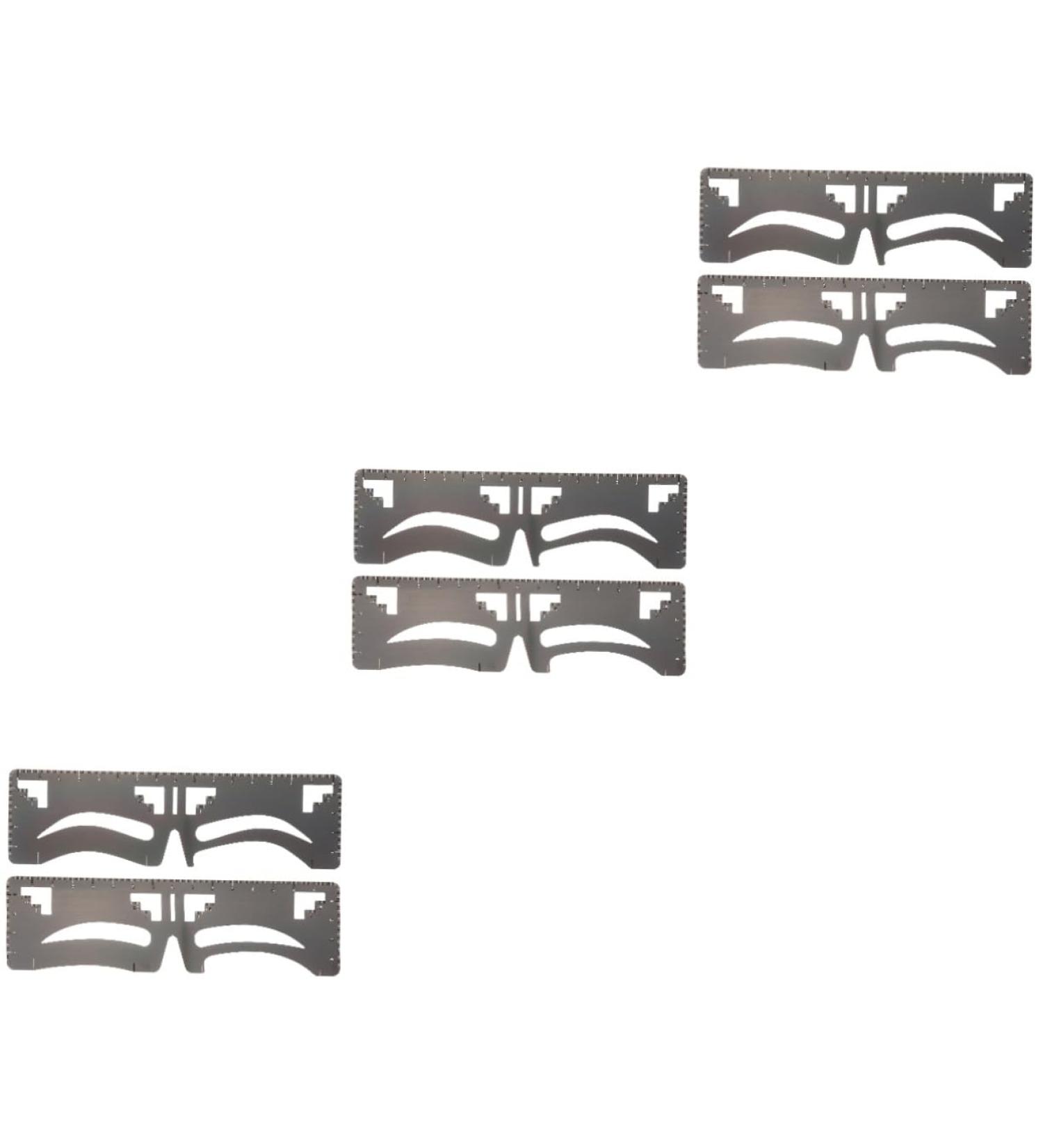 NOLITOY 6 pcs Women Tool Makeup Brow Steel Ruler Stencil Stencils Template Shaping for Eyebrow Supplies 17x4.8cmx3pcs Blackx3pcs - Buy Online on GoSupps.com