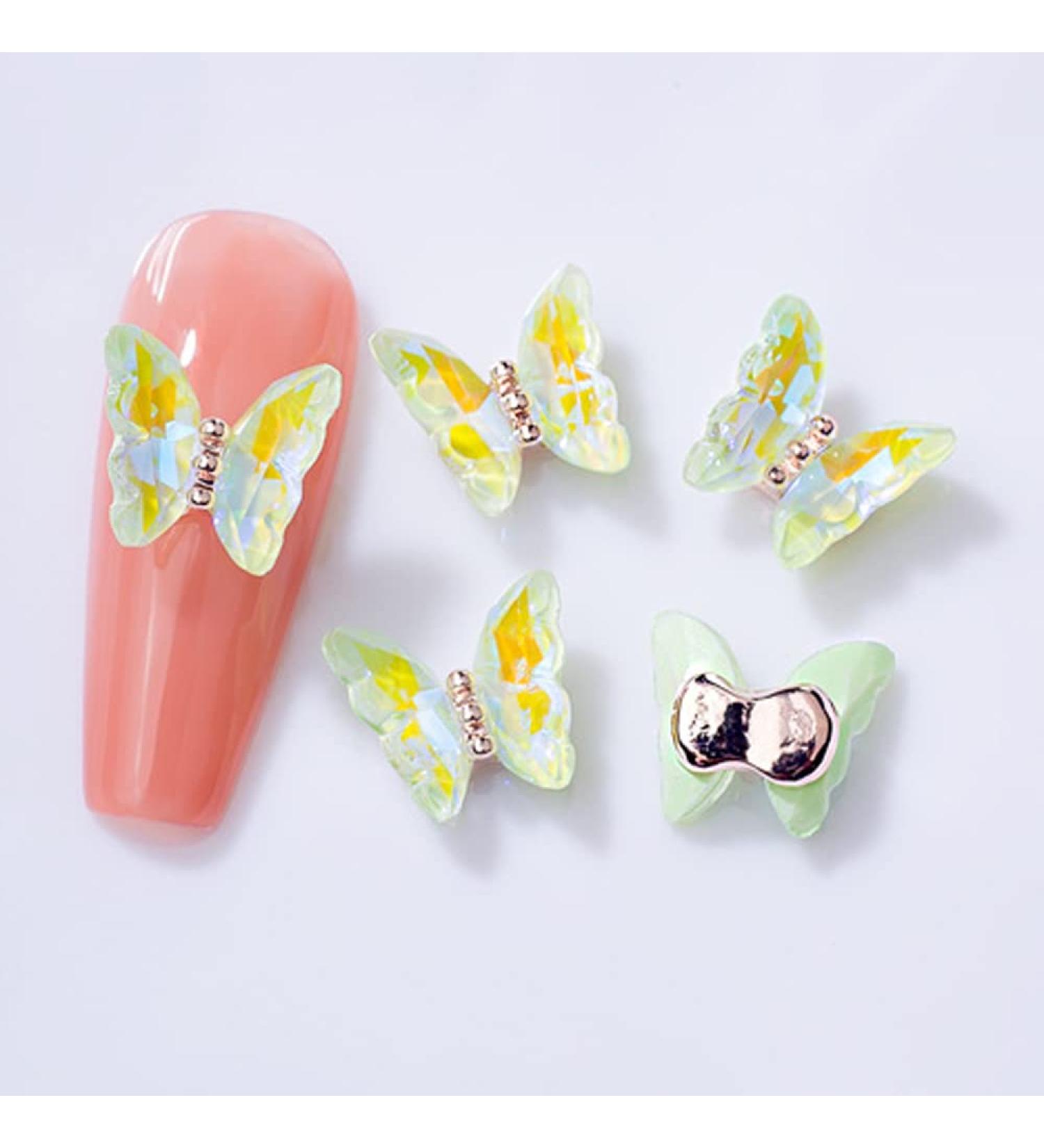 3D Nail Art Rhinestone Crystal AB Butterfly Charms Sparkle Nail Decoration Jewerlry Hand Craft DIY Accessories (MJ09) - Buy Online on GoSupps.com