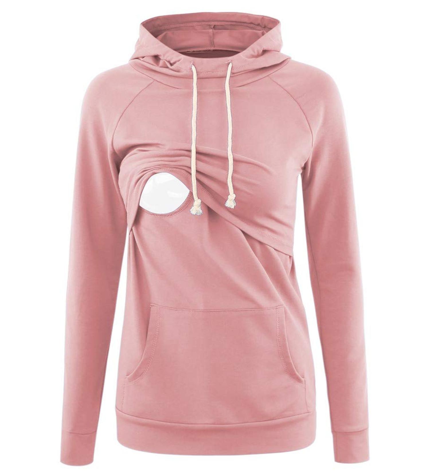 Love2Mi Women's Maternity Nursing Shirt - Layered Wrap Design, Stop Maternity Top, A-pink L - Buy Online on GoSupps.com