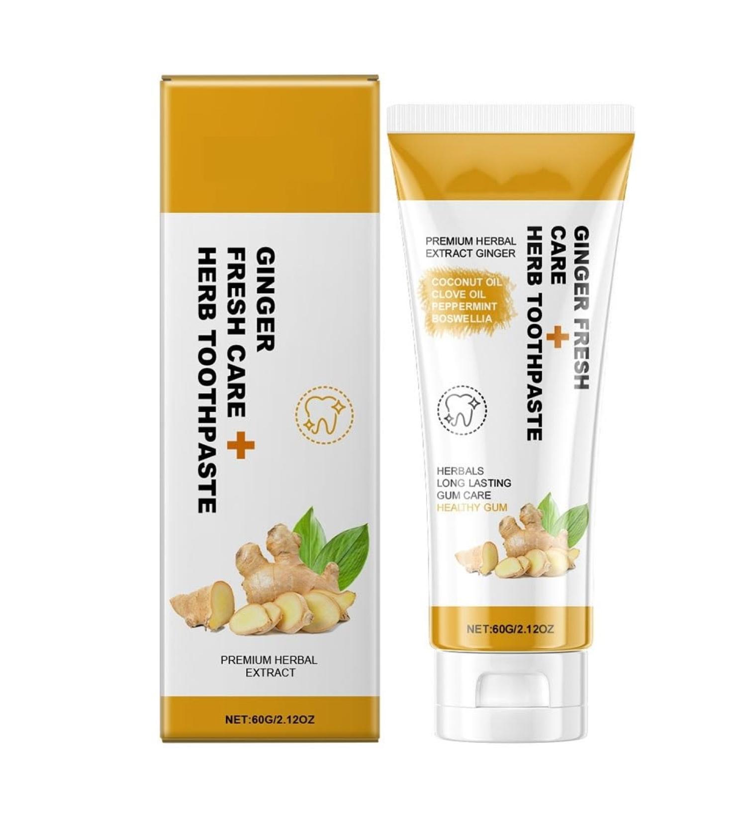 Ginger Toothpaste for Gentle Brightening & Enamel Support Refreshing Flavor Daily Oral Care(1pcs) - Buy Online on GoSupps.com