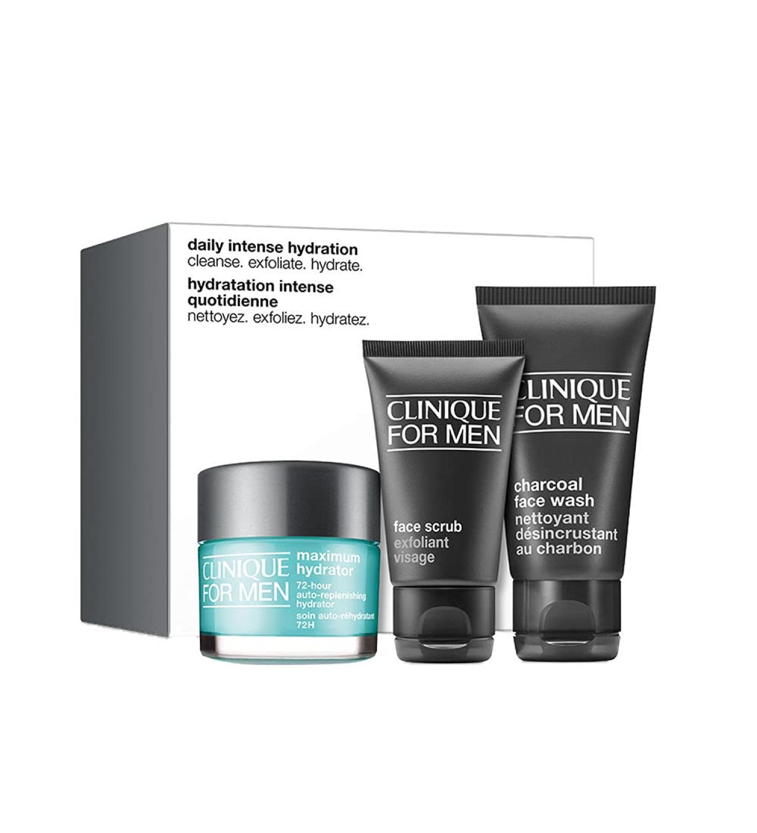 Clinique For Men Daily Intense Hydration 3PCs Set with Full Size Maximum Hydrator 72-Hour Auto-Replenishing Hydrator 1.7 oz - Buy Online on GoSupps.com