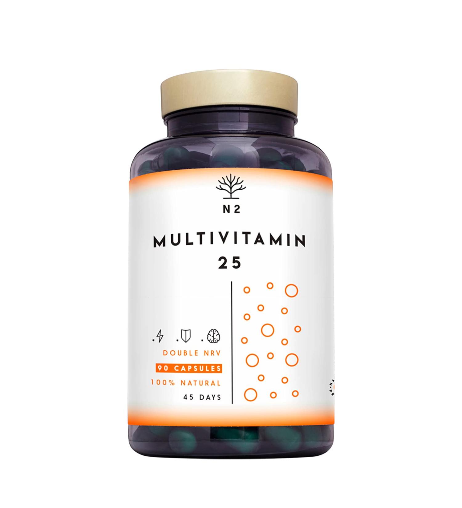 Multivitamins and minerals 200% of the daily dose vitamin complex magnesium vitamin C vitamin D Zinc B1 B6 B12 vitamins for fatigue 90 capsules. N2 Natural Nutrition EU - Buy Online on GoSupps.com