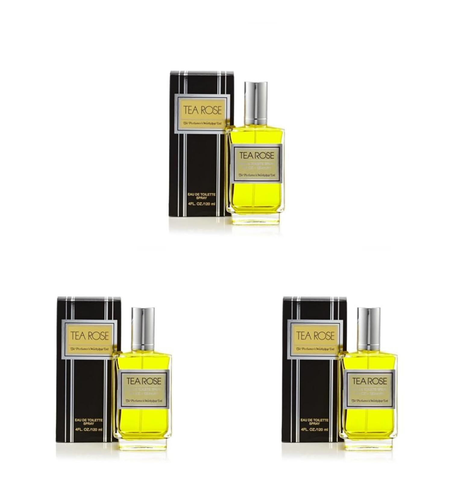 Perfumer's Workshop Tea Rose Eau de Toilette Spray for Women 4.0 Fluid Ounce (Pack of 3) Floral Rose 4 Fl Oz (Pack of 3)