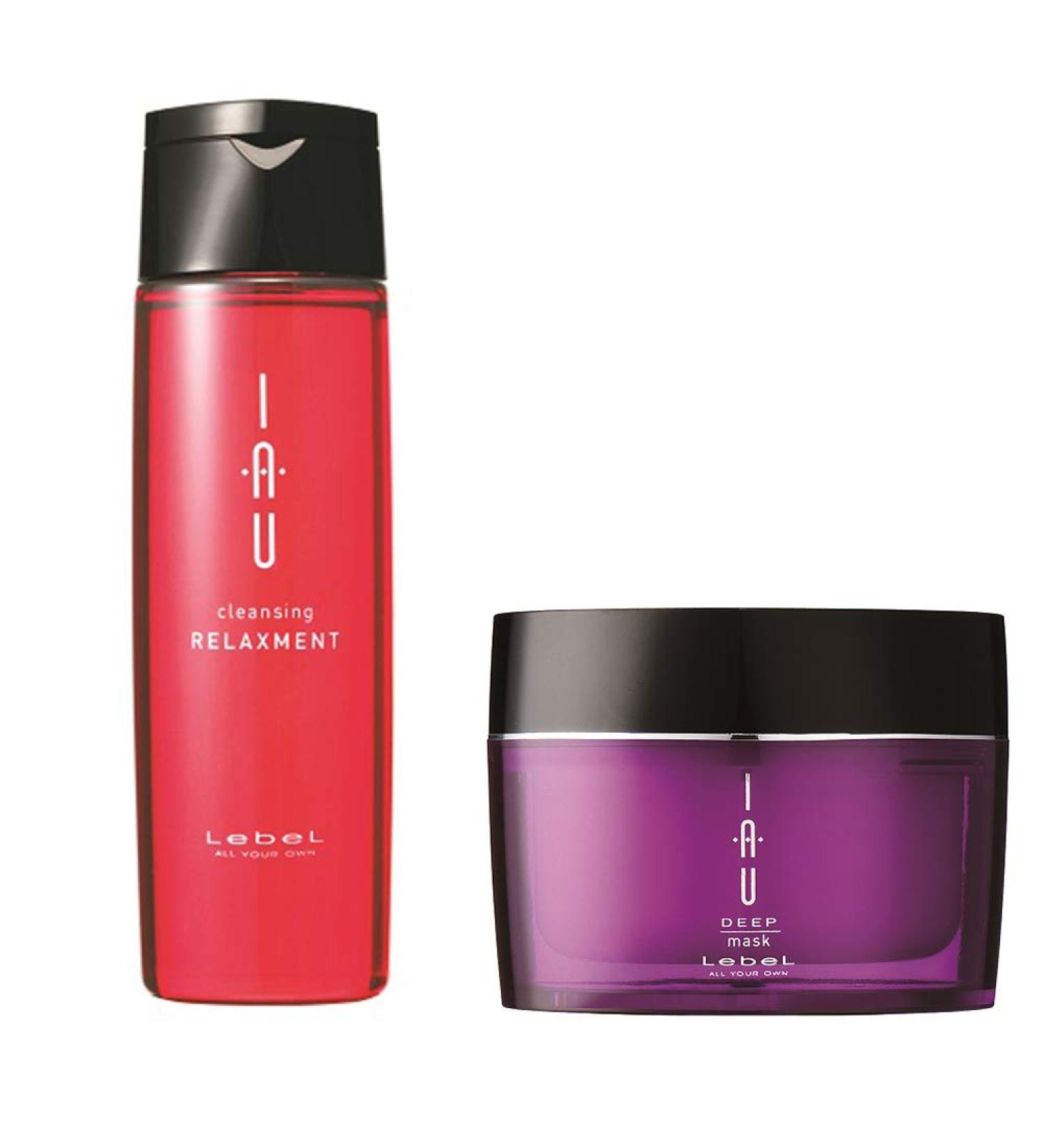 Lebel IAU Cleansing Relaxment Hair Shampoo 200ml & Lebel IAU Deep Hair Mask 170g Set (Green Tea Set)