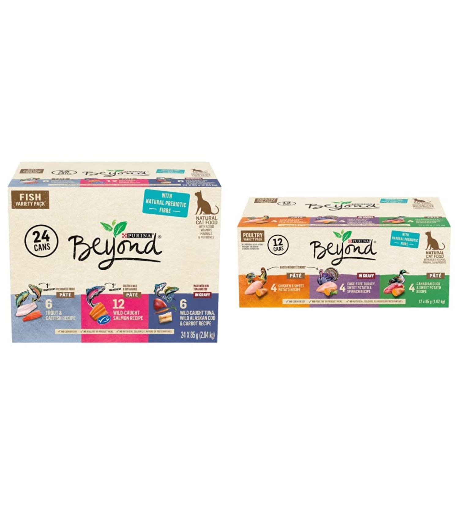 Purina Beyond Fish and Poultry P t Natural Wet Cat Food Variety Pack (36 Cans) Cat Food + Poultry P t Variety Pack - Buy Online on GoSupps.com