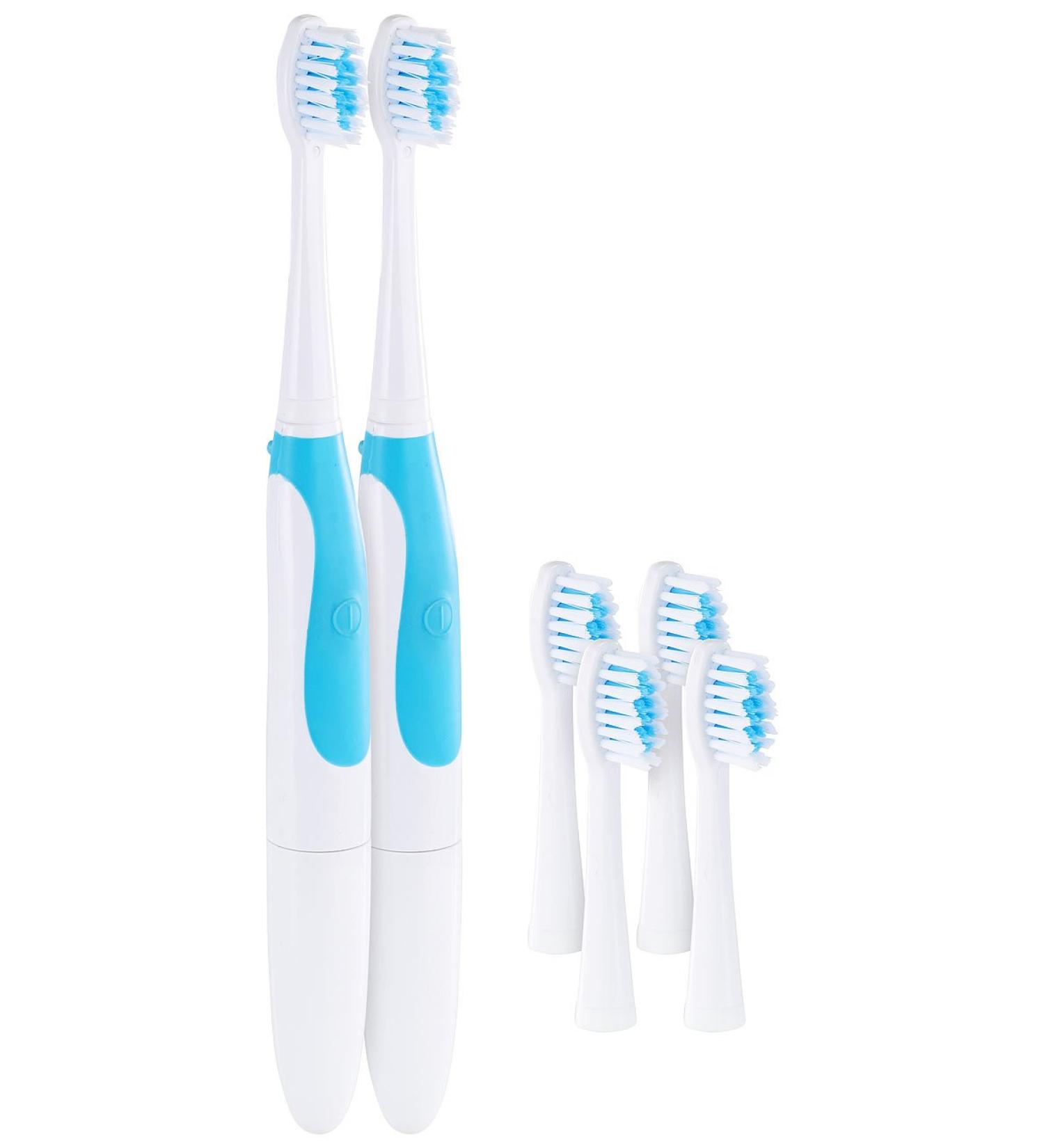 Pearl Electric Toothbrushes - 2 Set Sonic Toothbrush with 3 Attachments & Travel Holder | International Shipping - Buy Online on GoSupps.com