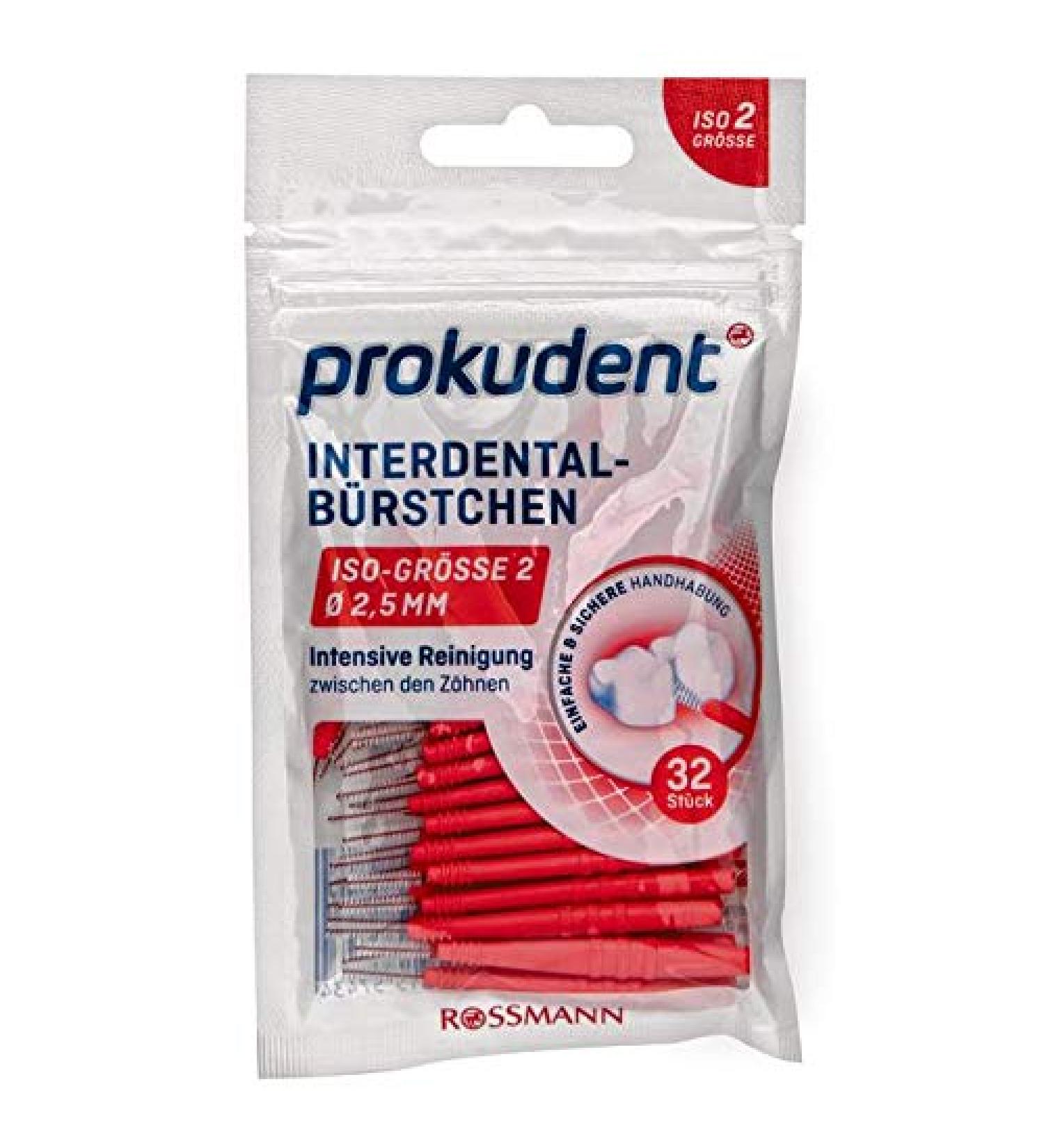 Prokudent Interdental Brushes ISO 2 1 x 32 pieces 2.5 mm intensive cleaning between the teeth easy & safe handling