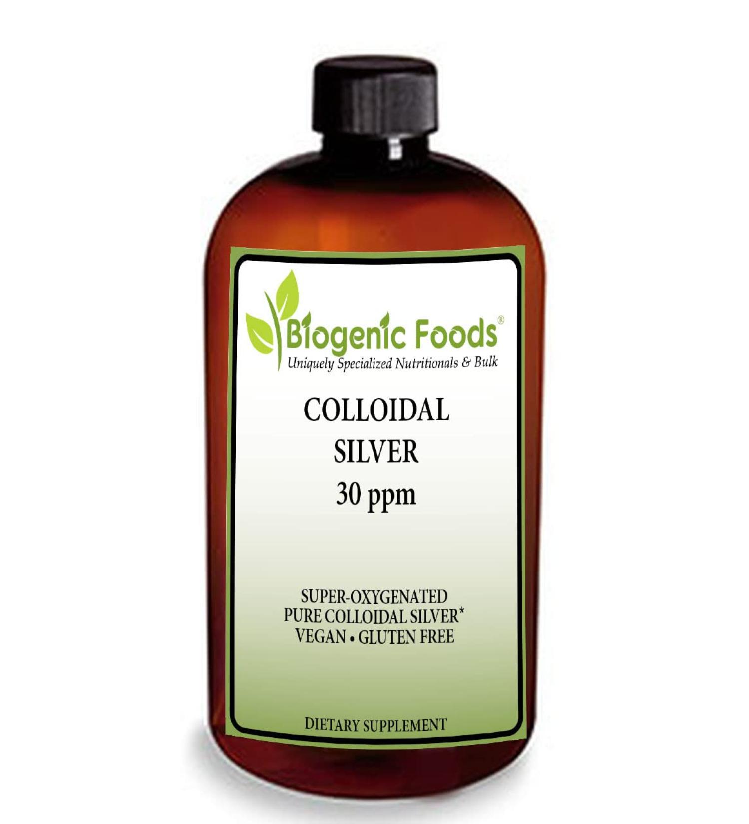 Colloidal Silver Liquid - 30 ppm Super-Oxygenated Pure Non-GMO Solution 32 Fl Oz