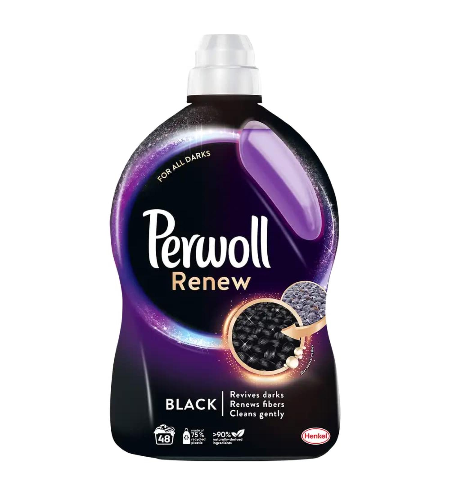 Perwoll Renew Black Liquid Laundry Detergent for Dark Clothes 2880ml (48 Wases)