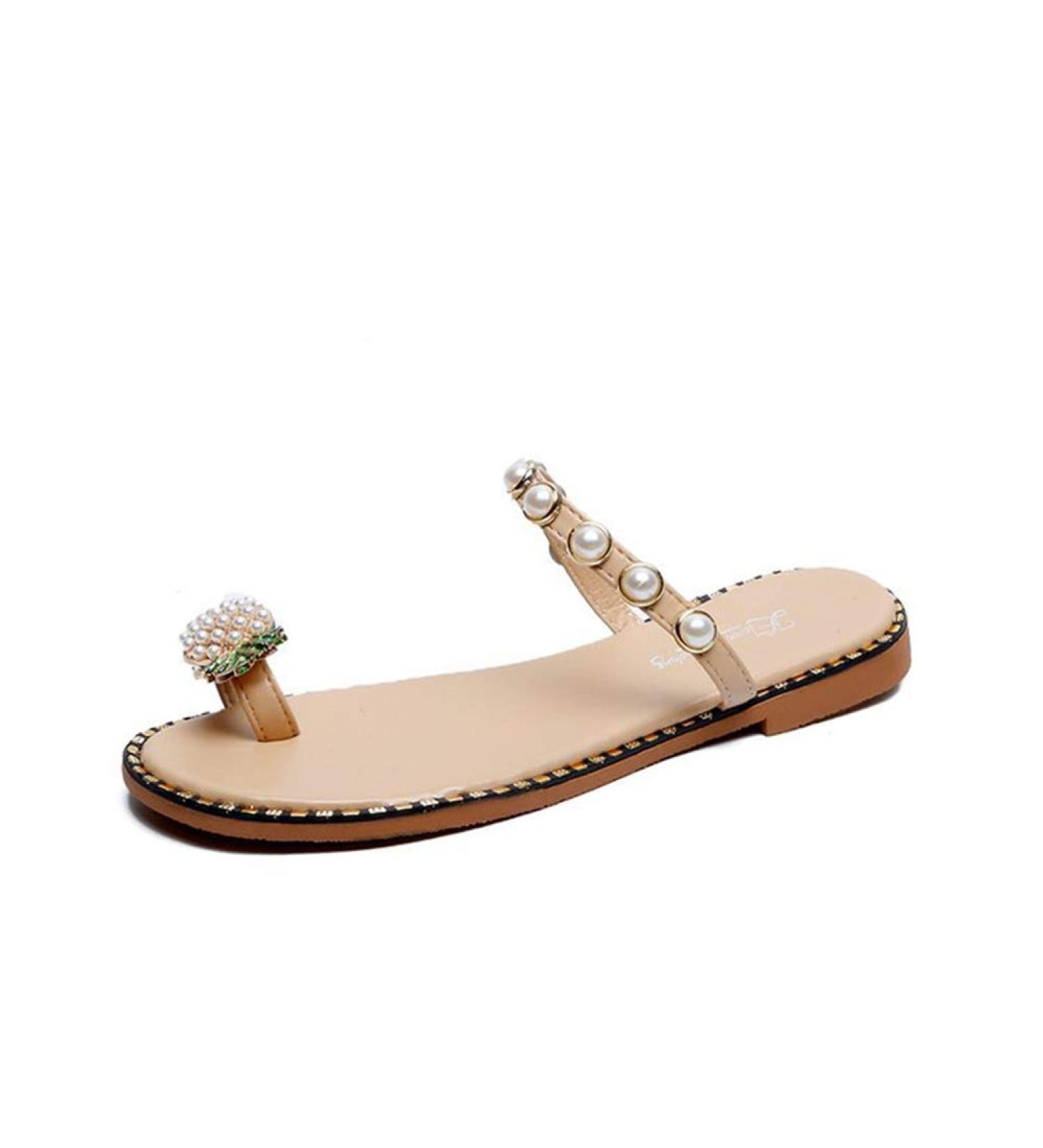 Creev Women's Pineapple Flat Sandals - Bohemian Leisure Beach Flip Flops | International Shipping Available - Buy Online on GoSupps.com