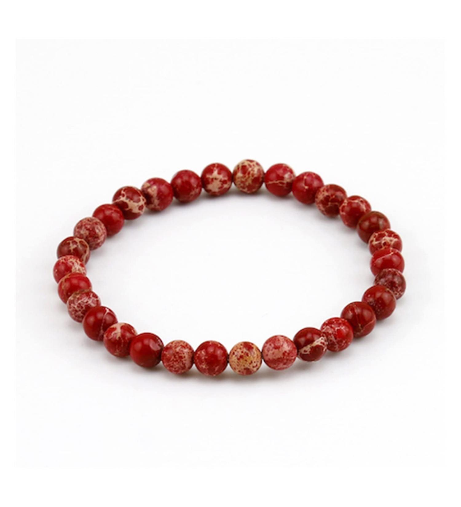 Saturey Mix Colors 6mm Natural Health Sea Sediment Imperial Stone Beads Bracelets Compatible With Women Energy Couples Bracelets Men Gift