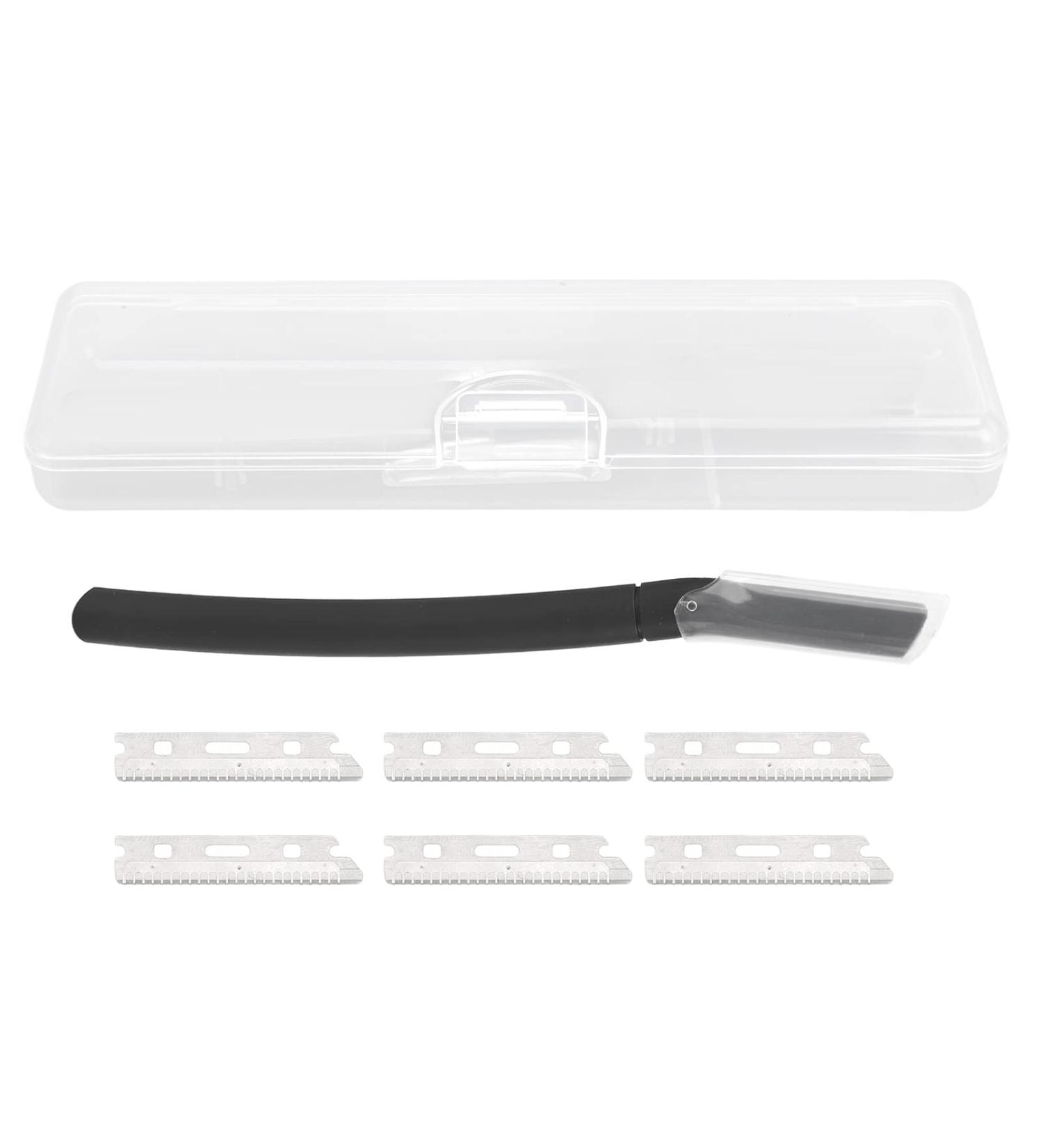 Metal Eye Brewing Trimmer - Stainless Steel Manual Eyebrow & Facial Hair Remover | Unisex Multi-Purpose Tool with 6 One-Way Blades - Buy Online on GoSupps.com
