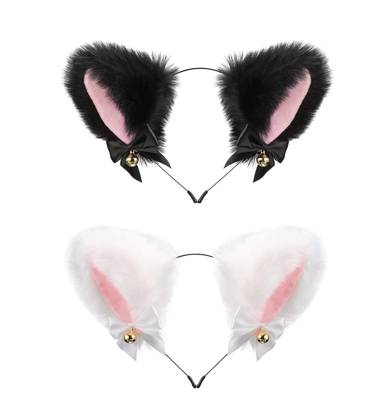 2 Pieces Cat Ears Headband with Bells Cosplay Hair Band Iron Headwear Used for Women Girls Daily Decoration and Party - Buy Online on GoSupps.com