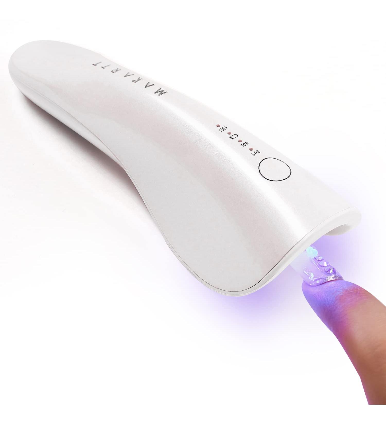 Makartt Mini Rechargeable UV LED Nail Lamp | Portable Nail Dryer for Gel Polish | 2 Timers | White - Buy Online on GoSupps.com