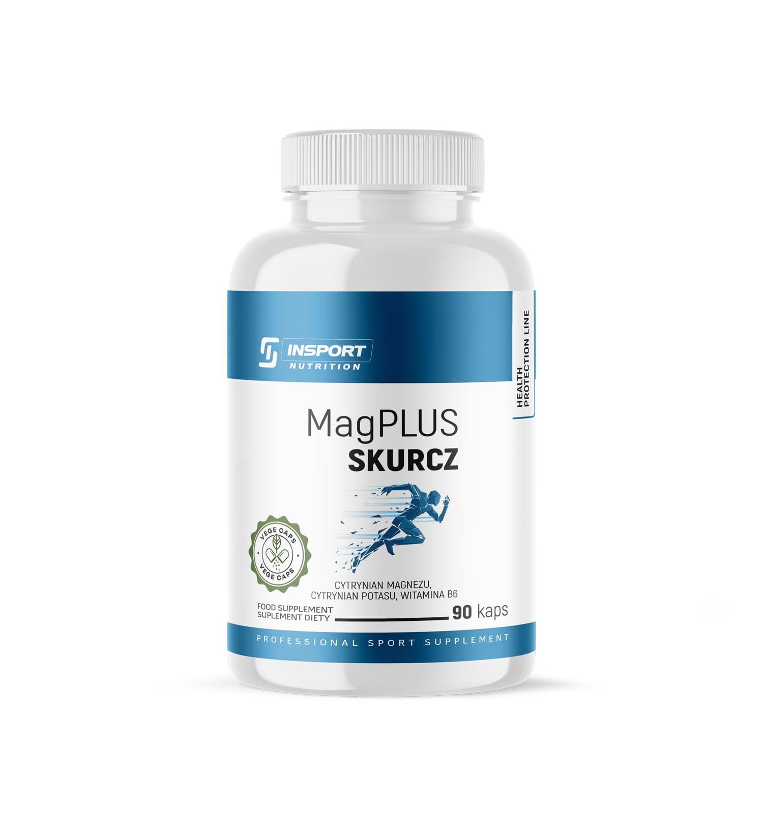 INSPORT Nutrition - MagPLUS Shrinkage - Magnesium Potassium and Vitamin B6-90 Vegetable Capsules - 45 Serving - Pure Composition - Buy Online on GoSupps.com
