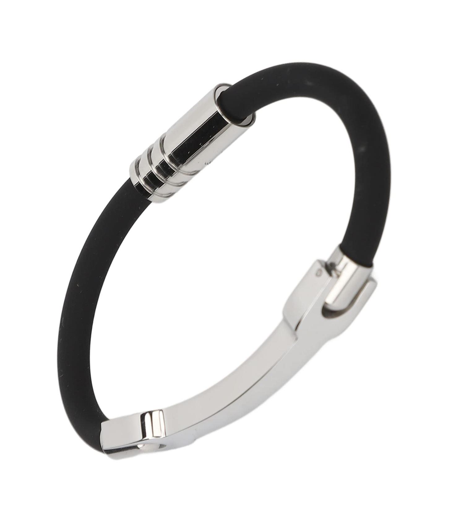 Static Electricity-Proof Balance Bracelet | Washable Waterproof Silicone Band with Negative Ions for Jogging - Black - Buy Online on GoSupps.com