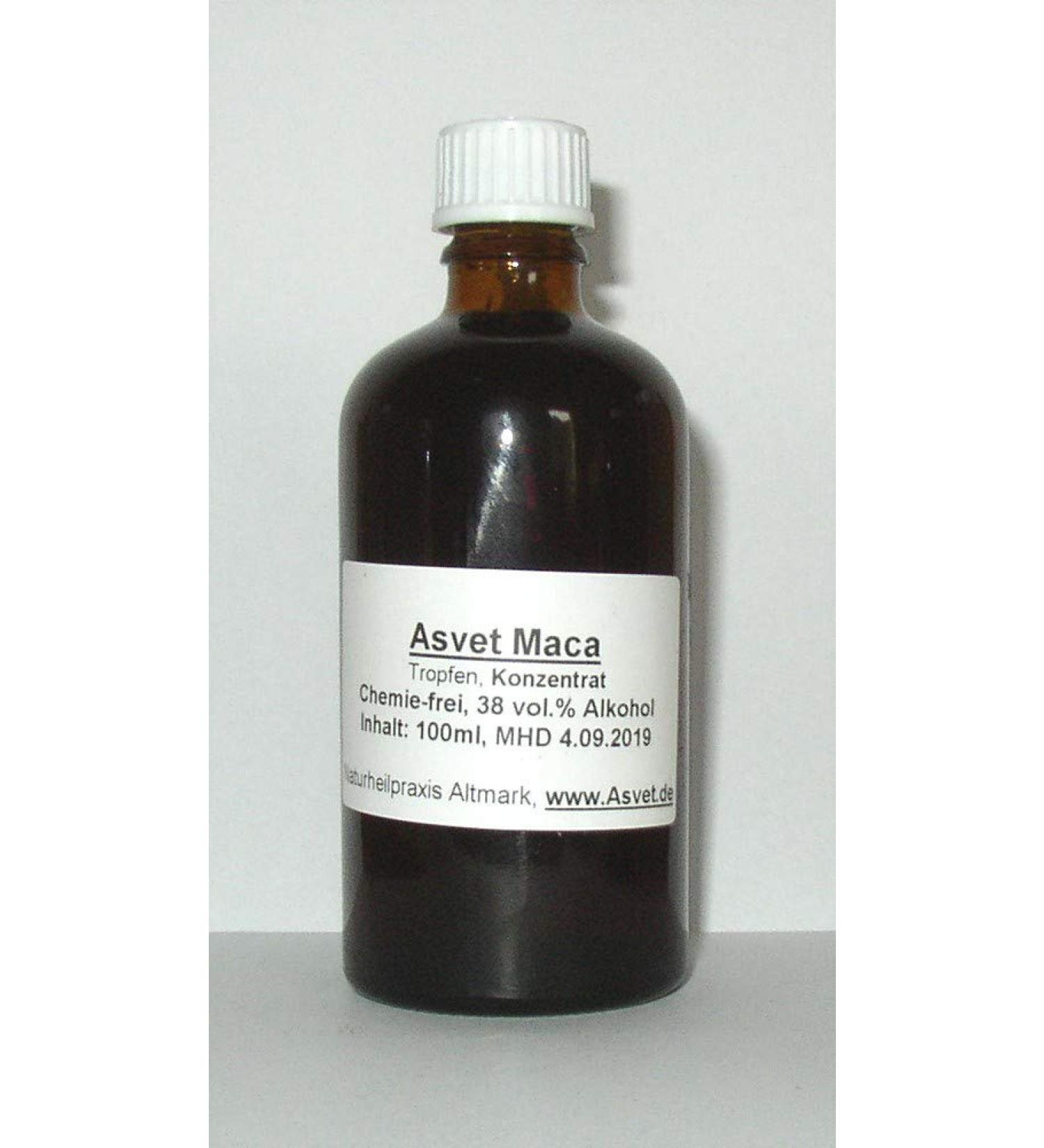 Asvet 100ml Maca tincture drops preparation without chemicals handmade 100% vegan and natural!