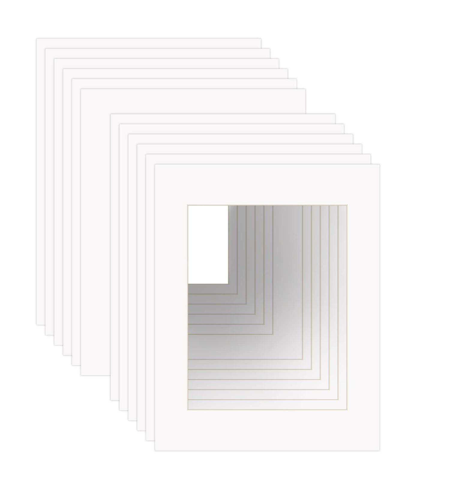 ZBEIVAN 11x14 White Picture Mats - Pack of 12, Bevel Cut Frame Mattes for 8x10 Pictures - Buy Online on GoSupps.com