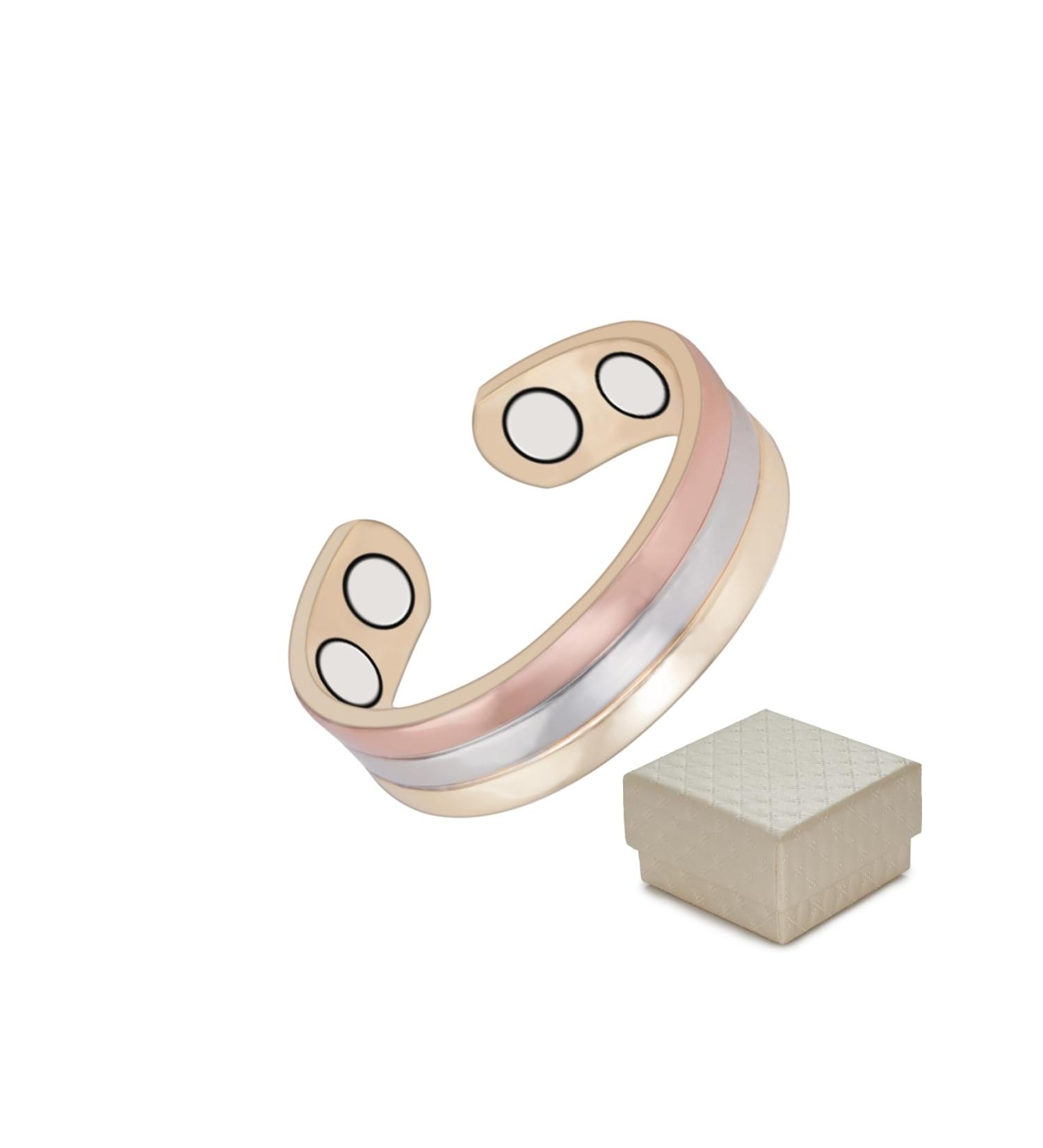 YINOX Tri Tone Magnetic Copper Ring for Arthritis Relief | Health Healing Magnets | Cuff for Men & Women - International Shipping Available - Buy Online on GoSupps.com