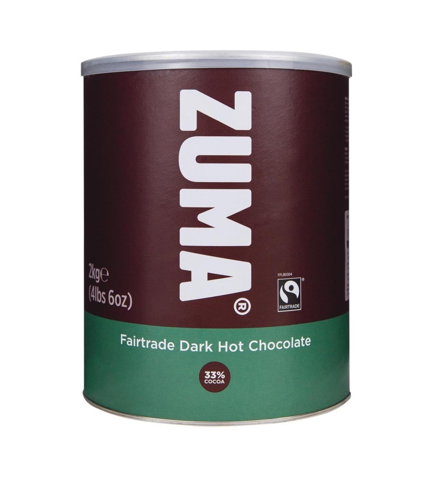 Zuma Fairtrade Dark Hot Chocolate 4 x 2Kg Tins