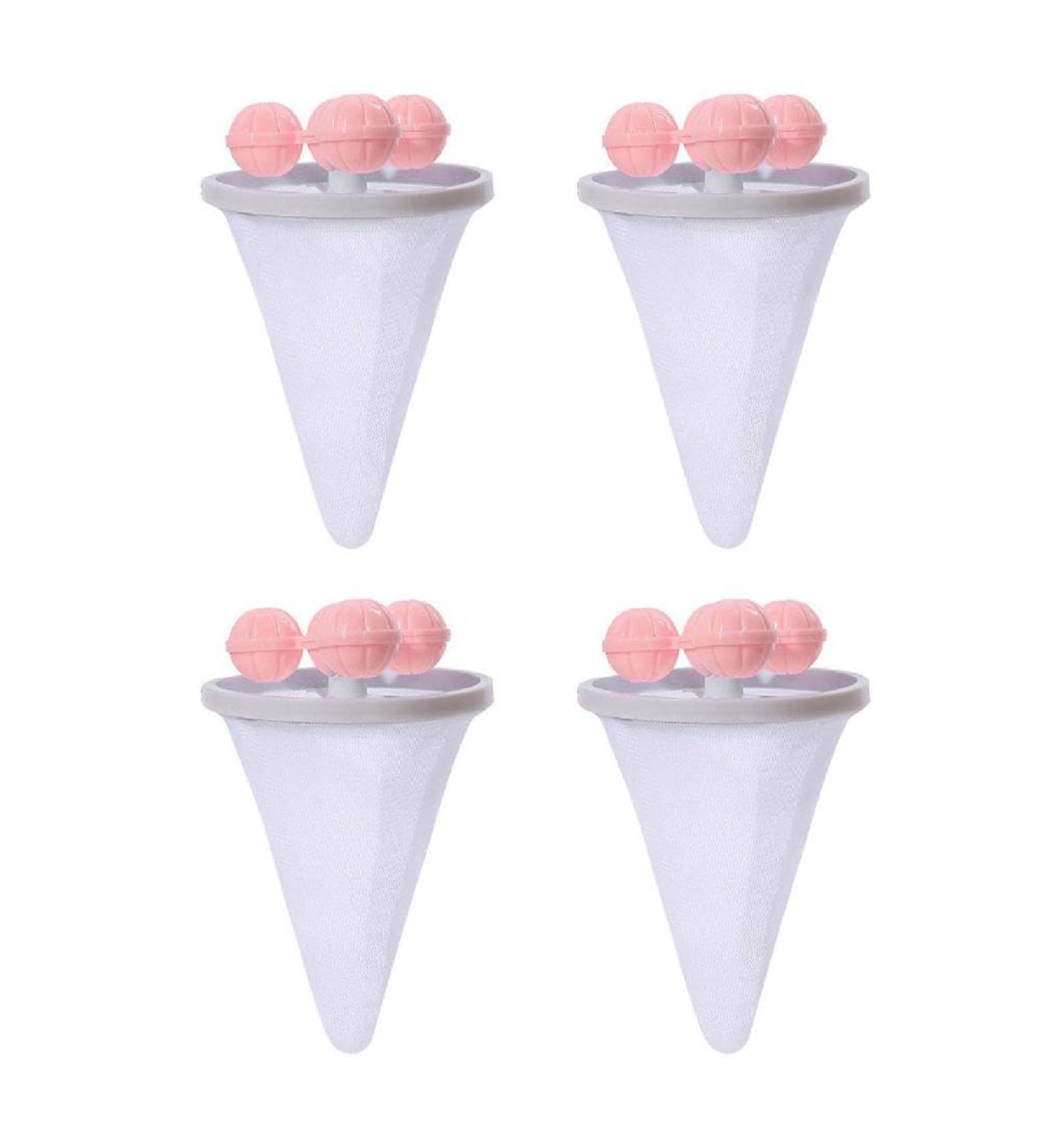Ranuw Pack Of 4 Washing Machine Hair Filter Washing Machine Hair Remover Hair Filter Net Bag Hair Remover For Washing Machine Hair Filter Net Bag Pink - Buy Online on GoSupps.com