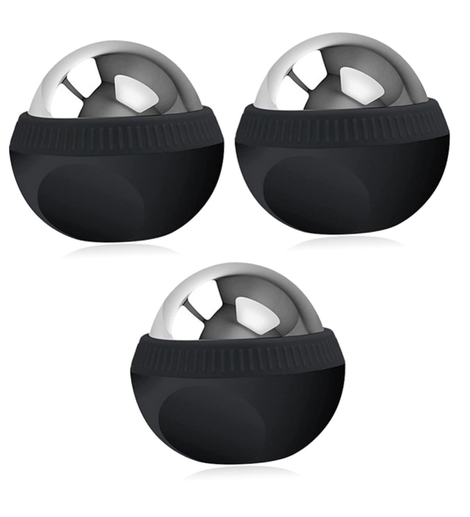 Fomiyes 3-Pack Stainless Steel Massage Balls - Portable Manual Massage Roller for Foot & Body Relief | Ideal Home Massager - Buy Online on GoSupps.com