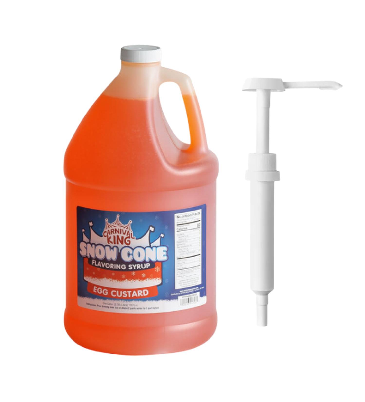 ZippySweets - Snow Cone Syrup - Egg Custard Flavour 1 Gallon with Complimentary Pump Perfect Shaved Ice Syrup for Up to 128 Snow Cones - Ideal Shaved Ice Treats for Summer Fun - Buy Online on GoSupps.com