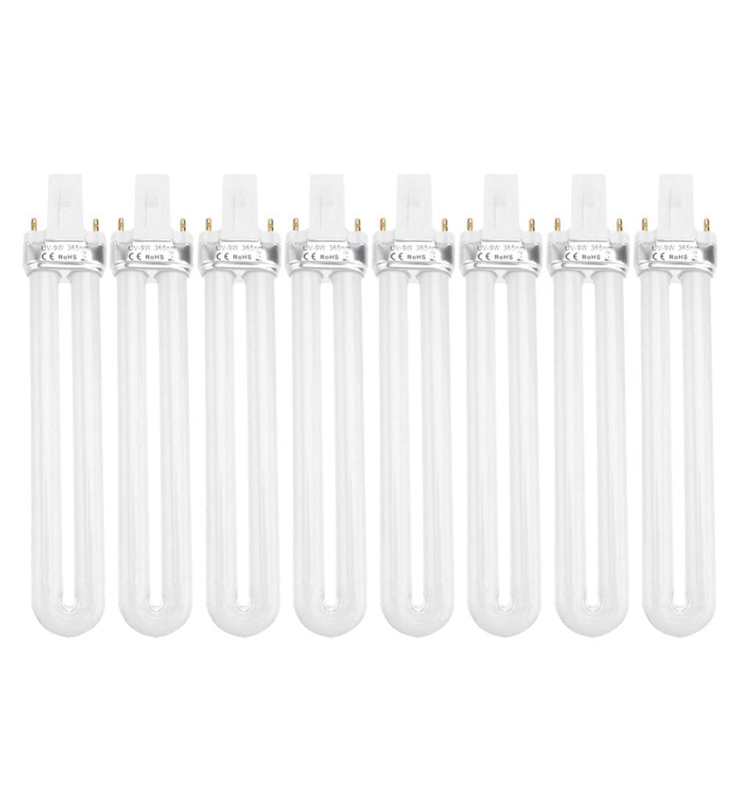 Lurrose 8Pcs Nail Lamp Bulbs Replacement 9W U-Shaped Tubes for UV Nail Art Dryer - International Shipping Available - Buy Online on GoSupps.com