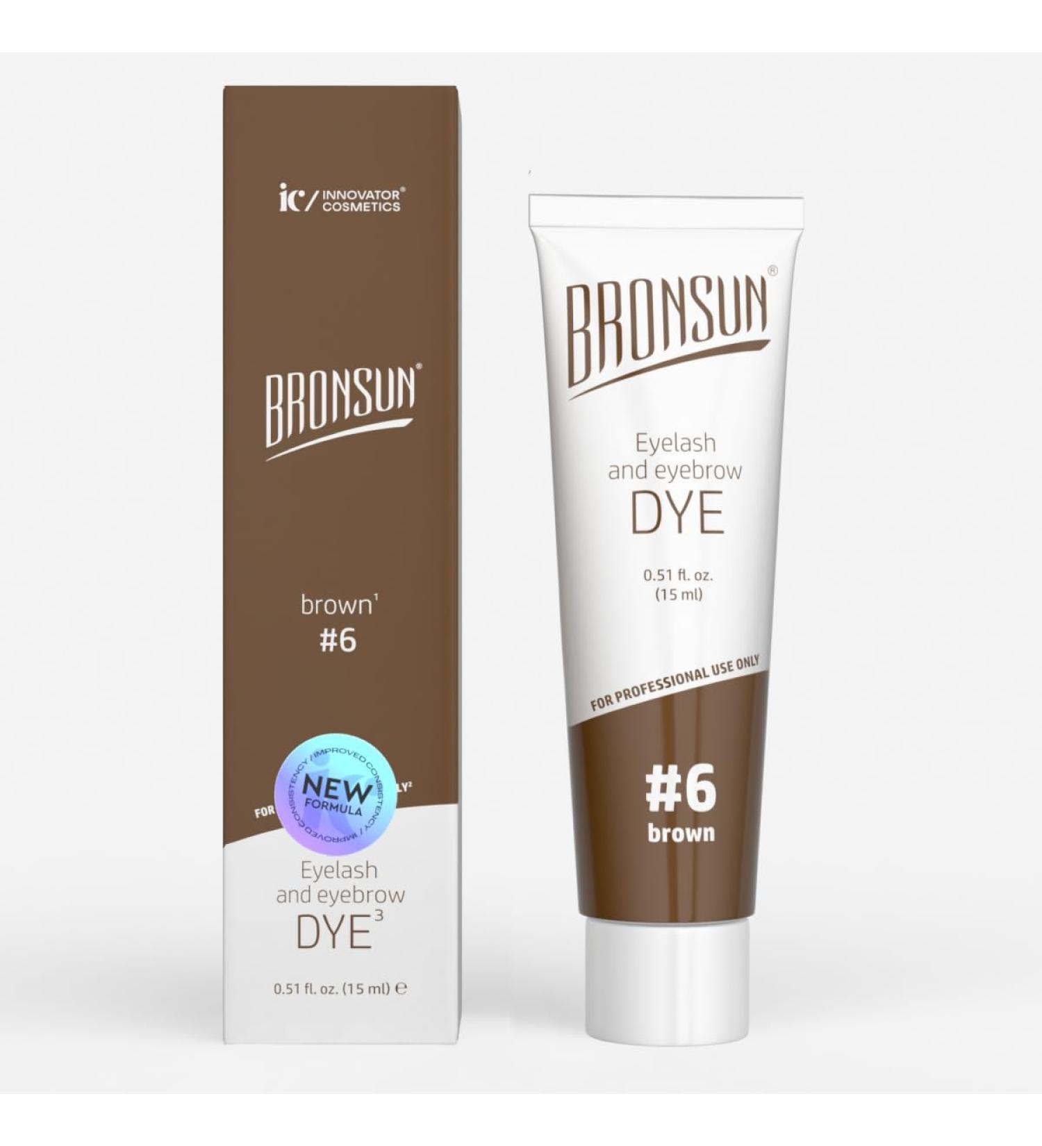 Extreme Look BRONSUN Eyelash and Eyebrow Dye | Extra Strong Gel Tint | Long Lasting | High-Pigmented Colour | Ammonia-Free Formula | Broad Colour Palette BRONSUN (Brown 6)