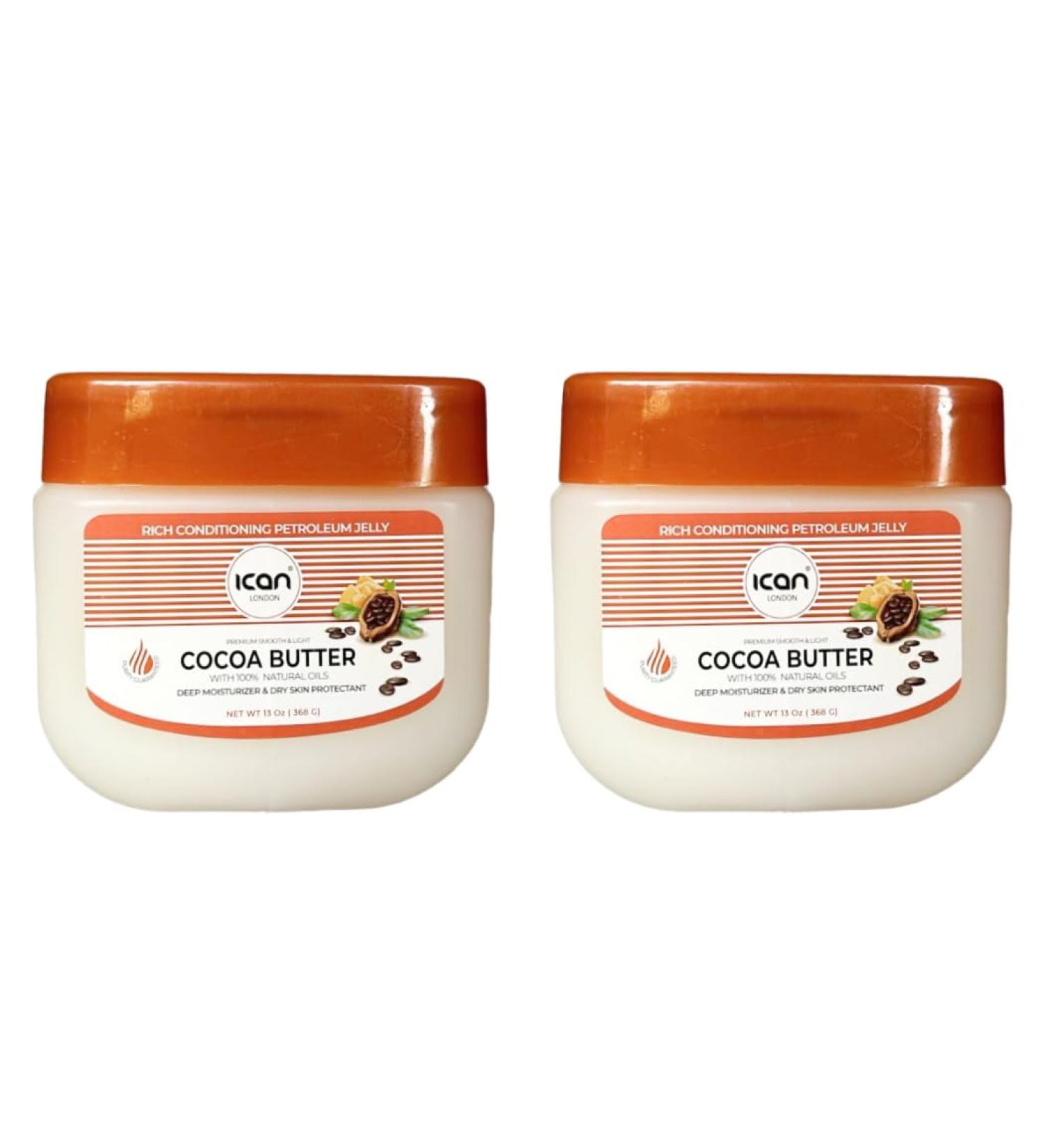 ICAN LONDON Cocoa Butter 100% Pure Petroleum Jelly 2 x 368g