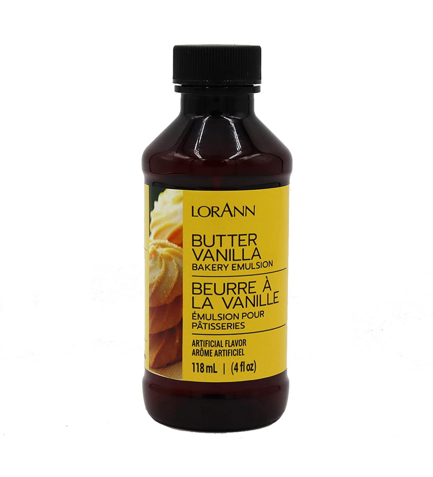 Lorann Oils Butter Vanilla Bakery Emulsion 4oz - Natural & Artificial Flavor - Buy Online on GoSupps.com